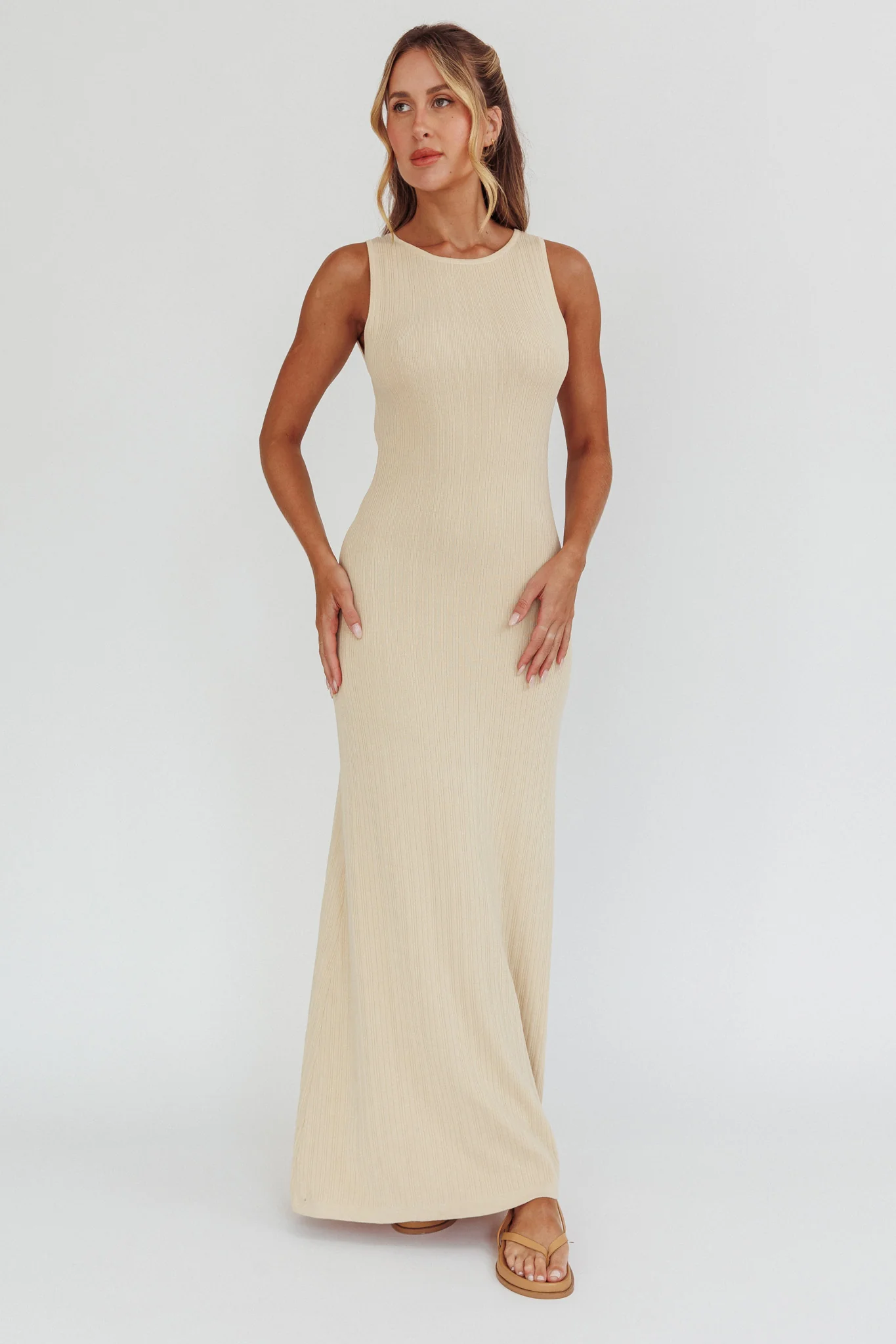 Tarli Low Back Maxi Dress Butter - Sonourner