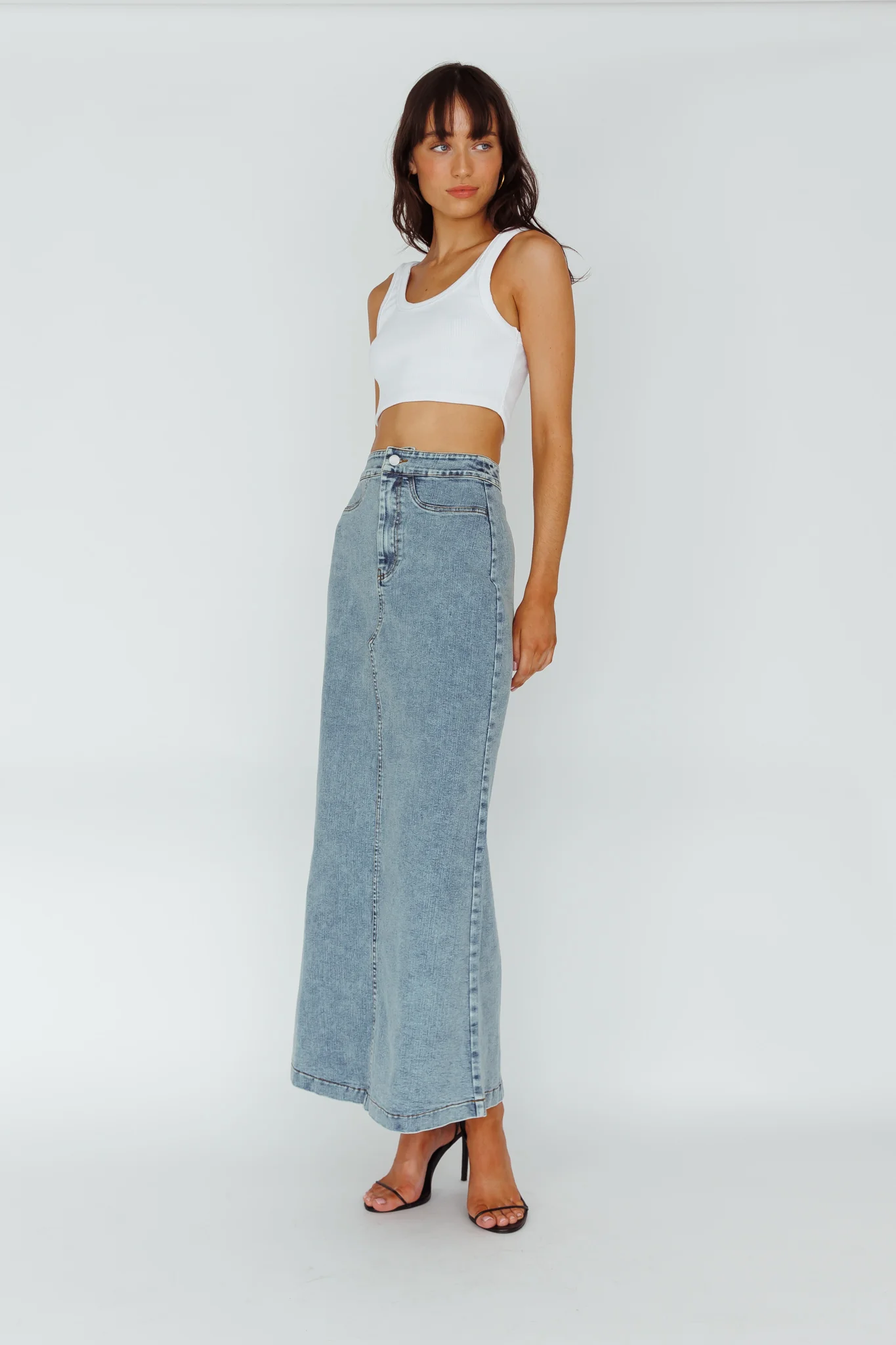 Sinead Denim Maxi Skirt Light Denim - Sonourner