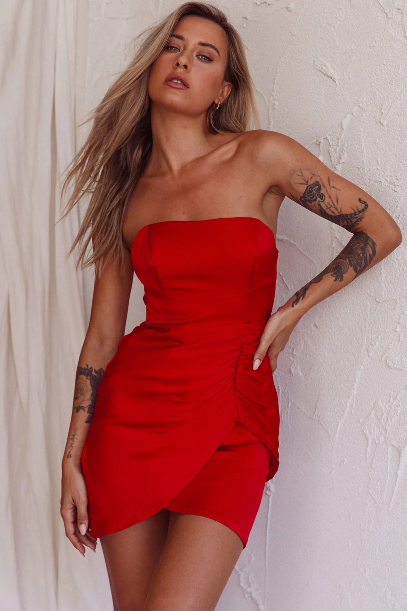 Siobhan Strapless Mini Dress Red - Sonourner