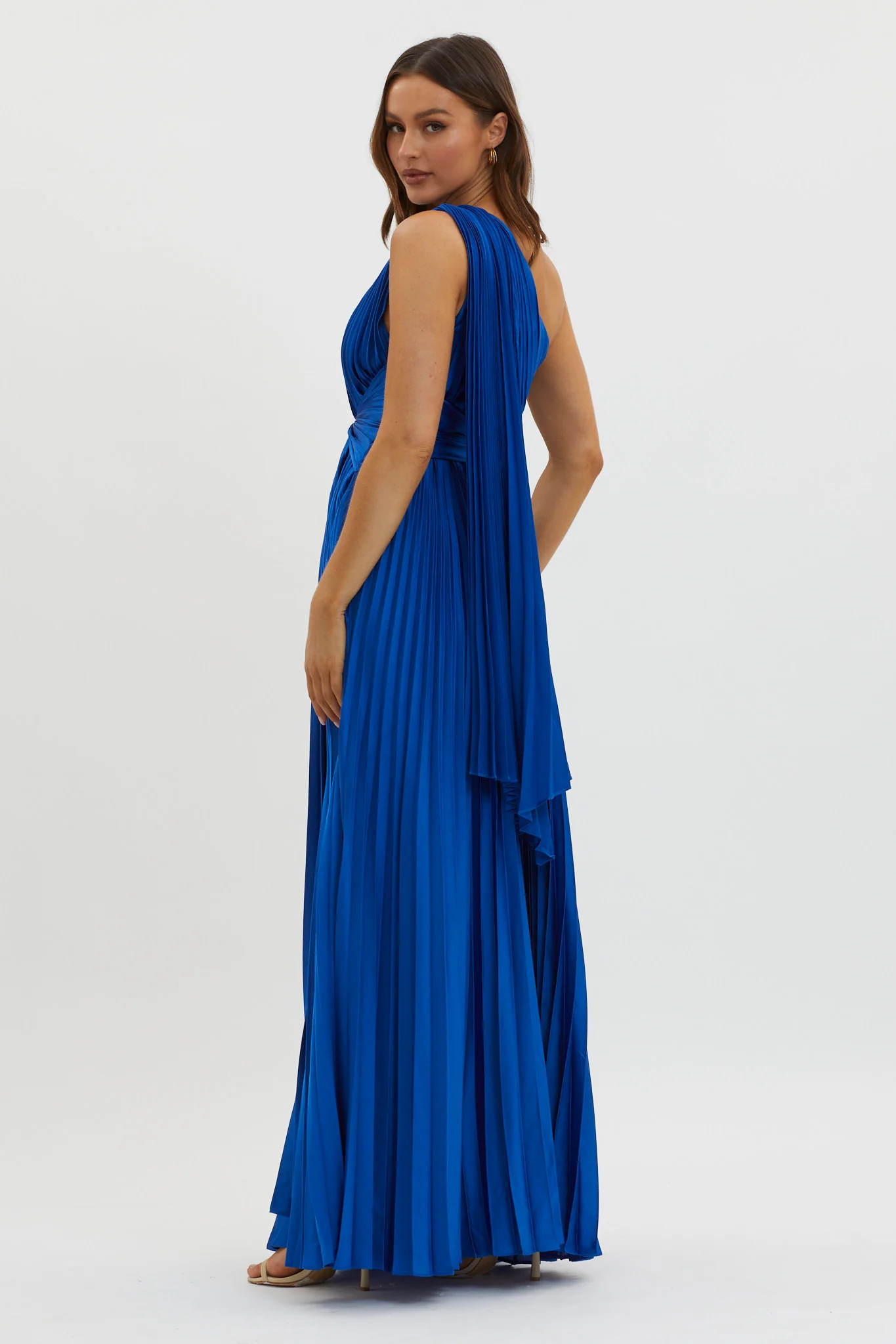 Laxmi Accordion Pleat Maxi Dress Royal Blue - Sonourner