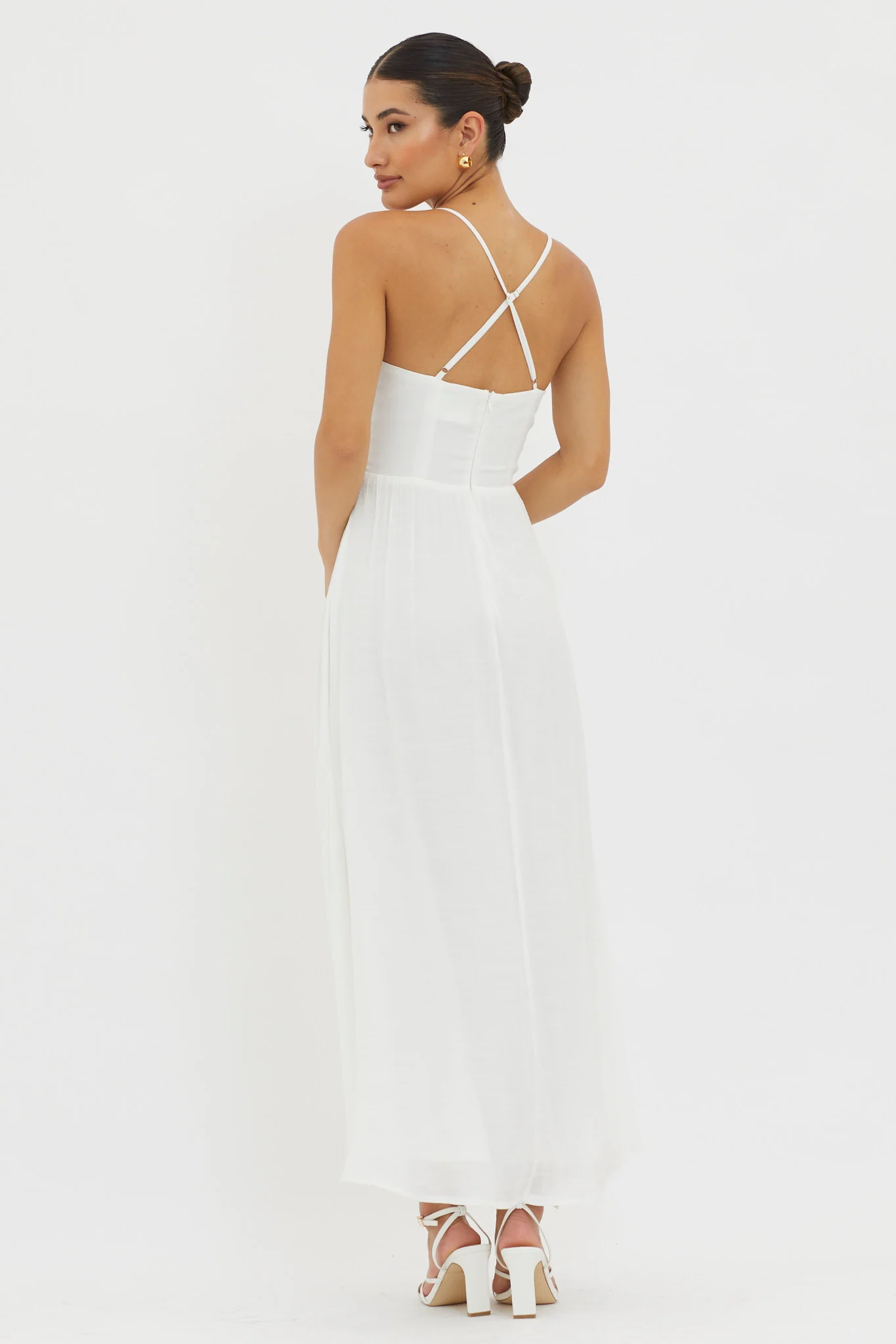 Slow It Down Lace Trim Maxi Dress White - Sonourner