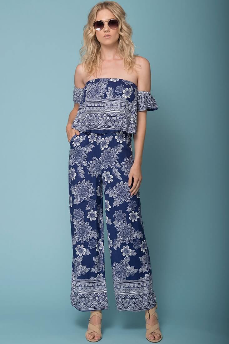 Clover Boho Floral Print Jumpsuit - Sonourner