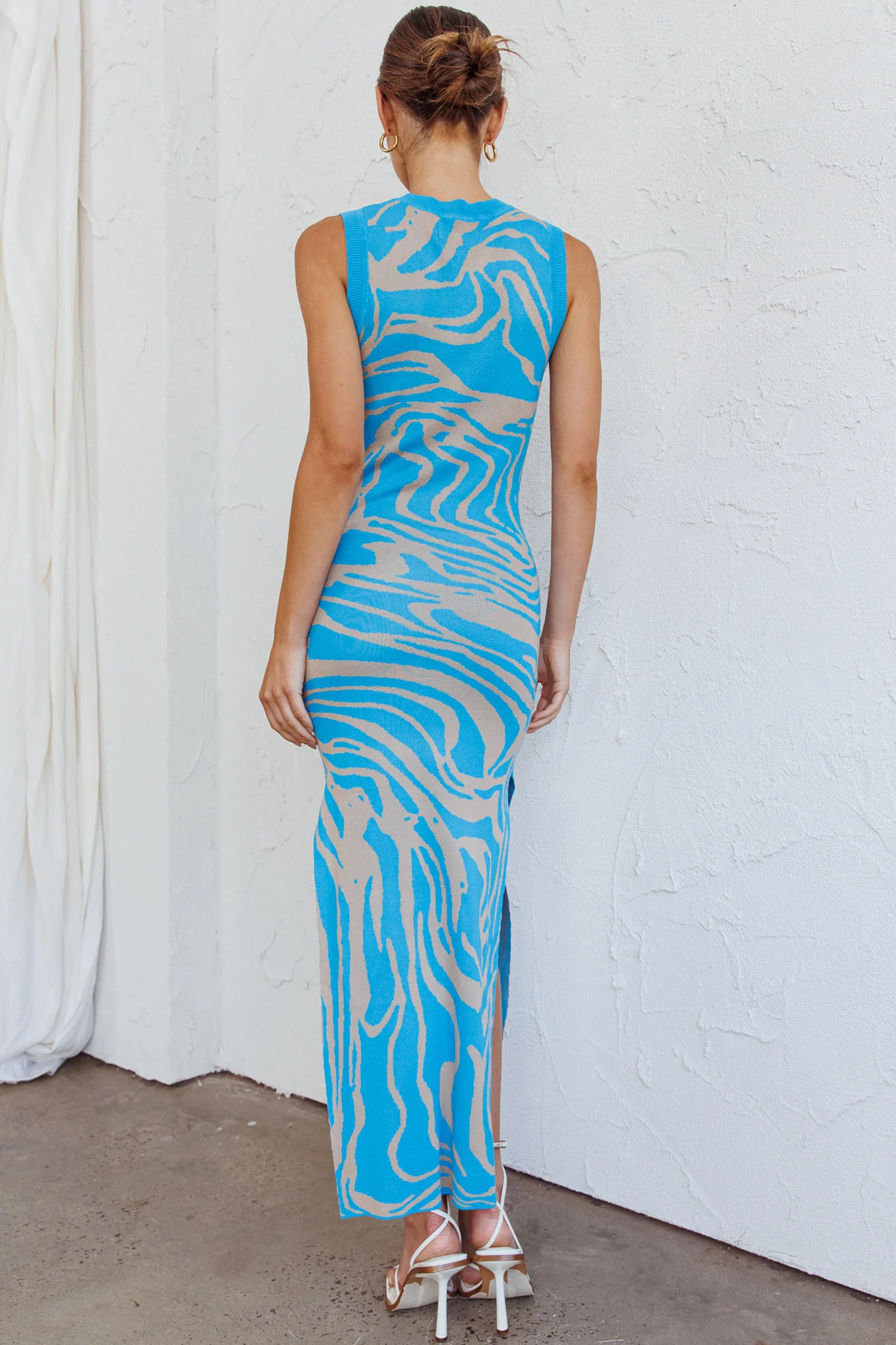 Elsinore Sleeveless Knit Maxi Dress Blue - Sonourner