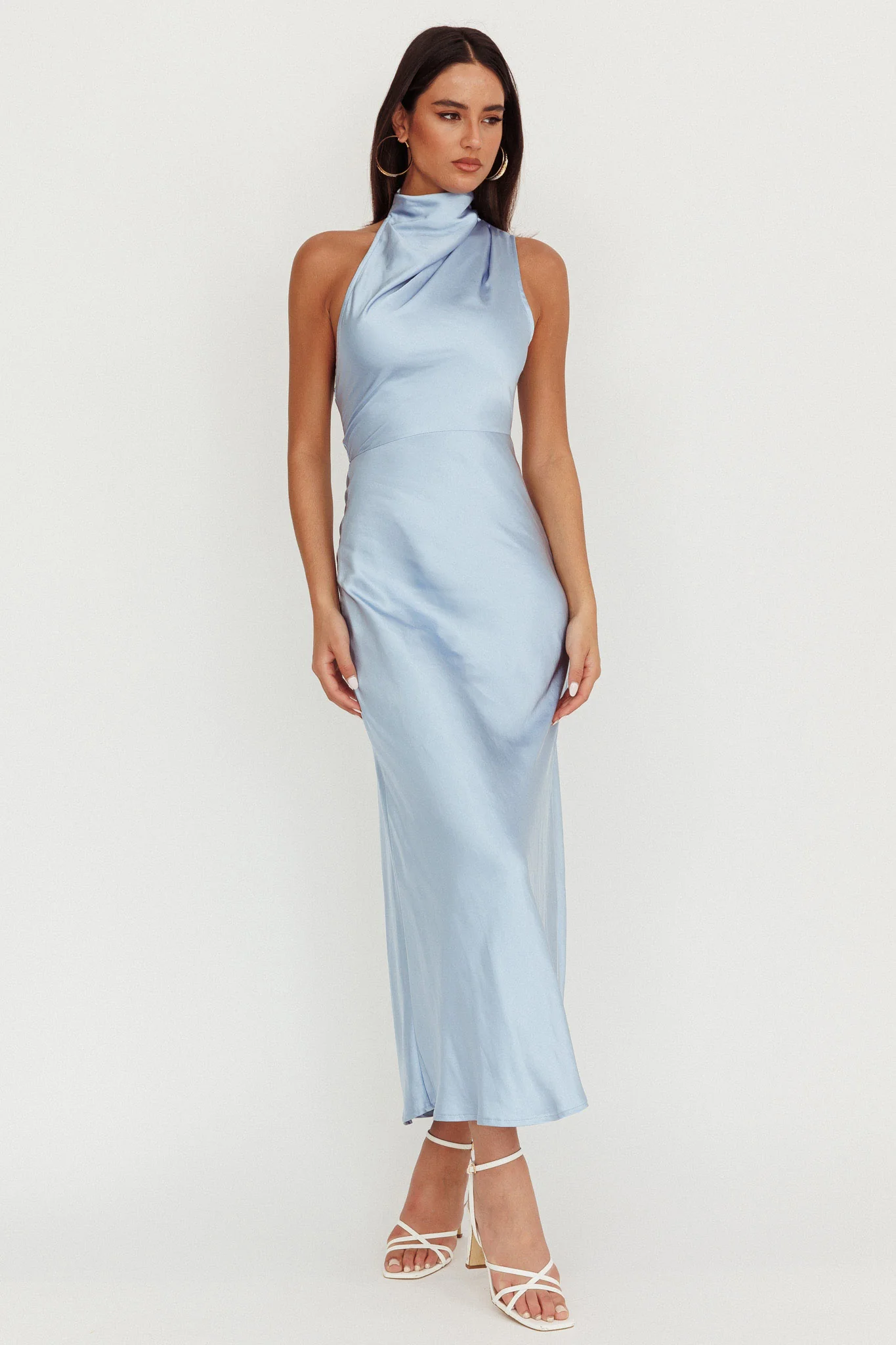 Shana Halterneck Maxi Dress Blue - Sonourner