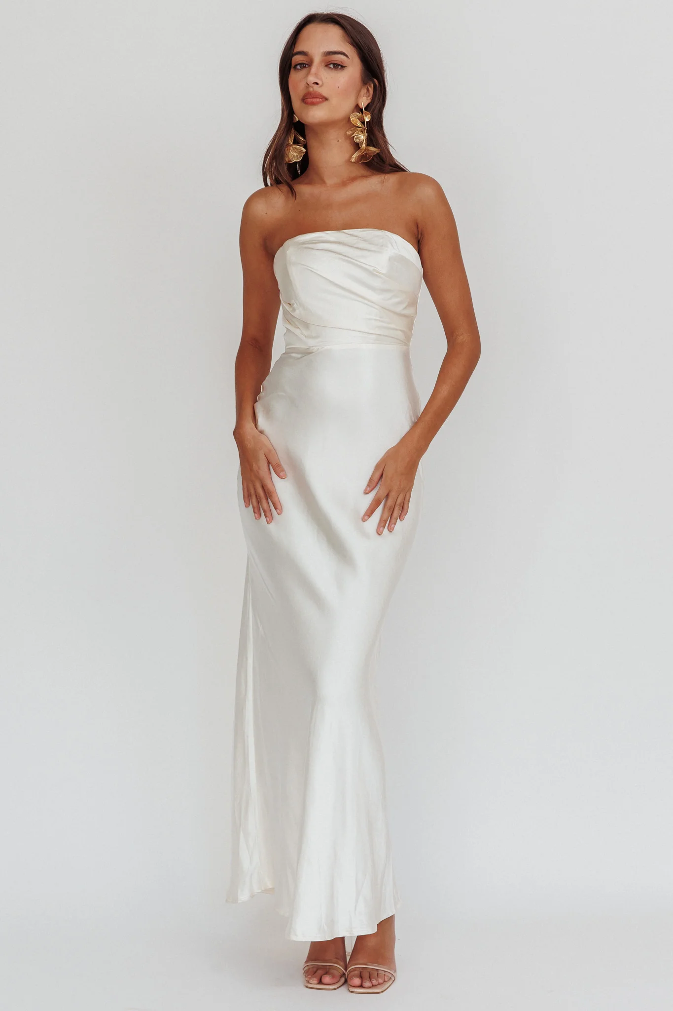 City Of Stars Strapless Maxi Dress Oyster - Sonourner