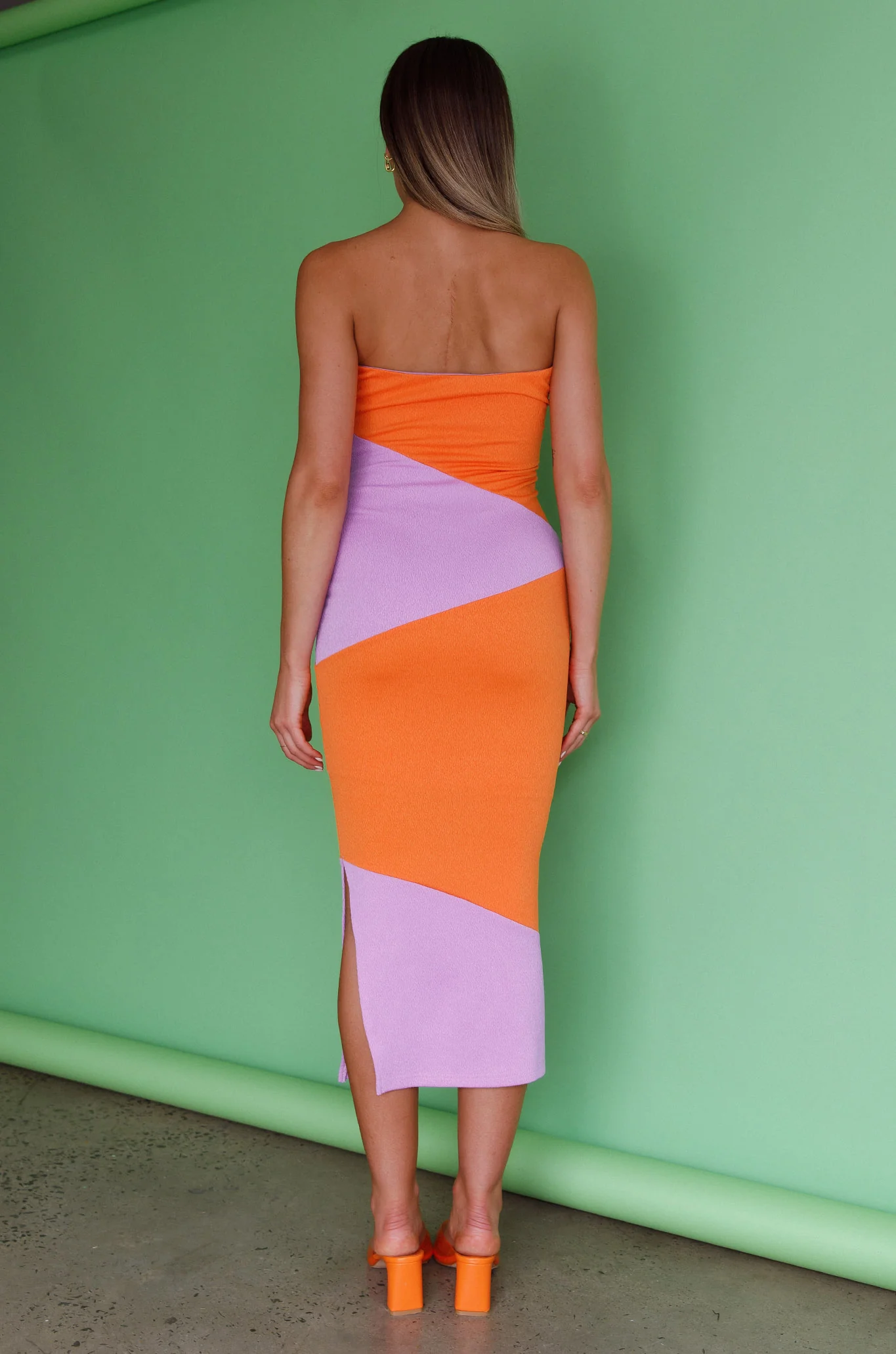 Shondra Crepe Texture Tube Dress Orange - Sonourner