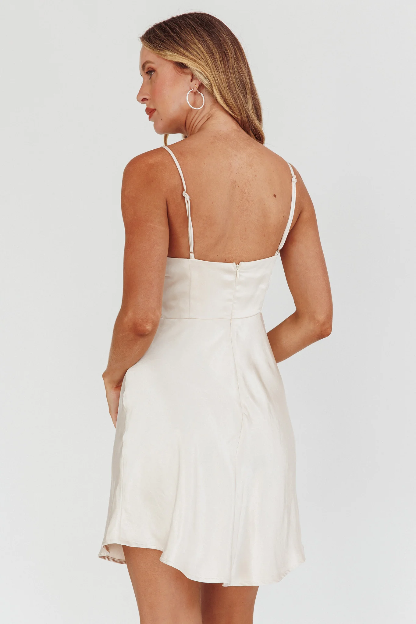 Well Versed Pleated Mini Dress Champagne - Sonourner