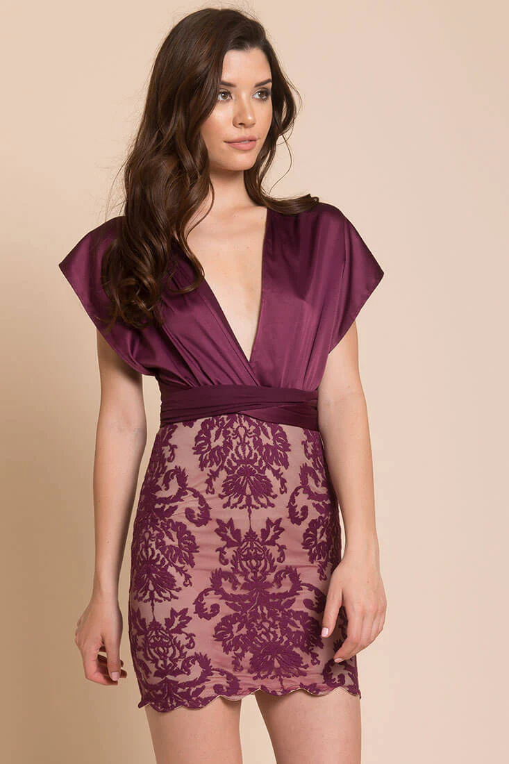 Kinsley Cross Back Dress Plum - Sonourner