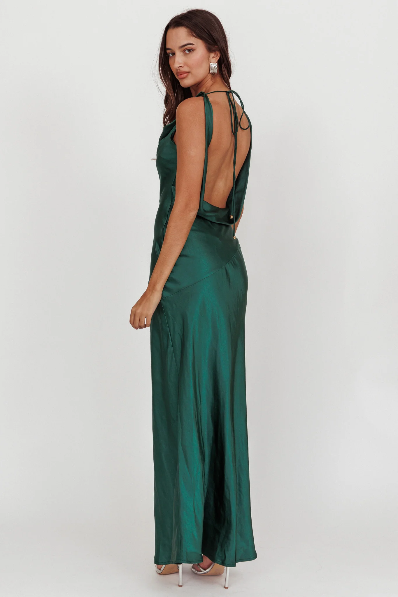Cassiopeia Open Back Maxi Dress Forest Green - Sonourner