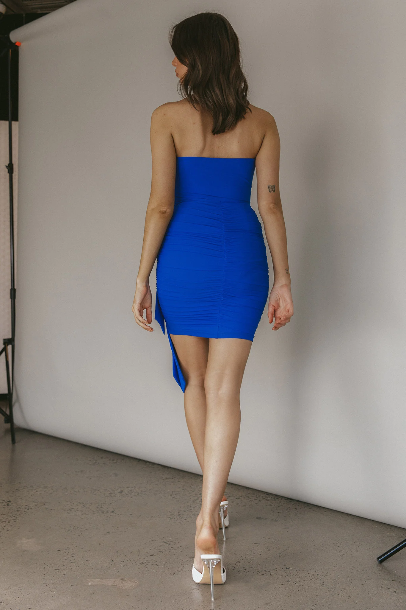 Unstoppable Strapless Knot Accent Mini Dress Blue - Sonourner