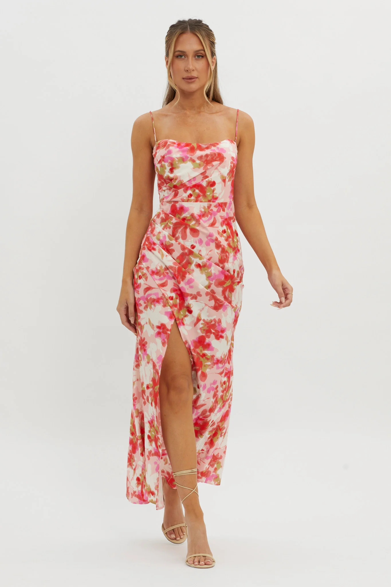 Marianna Twist Back Maxi Dress Pink - Sonourner