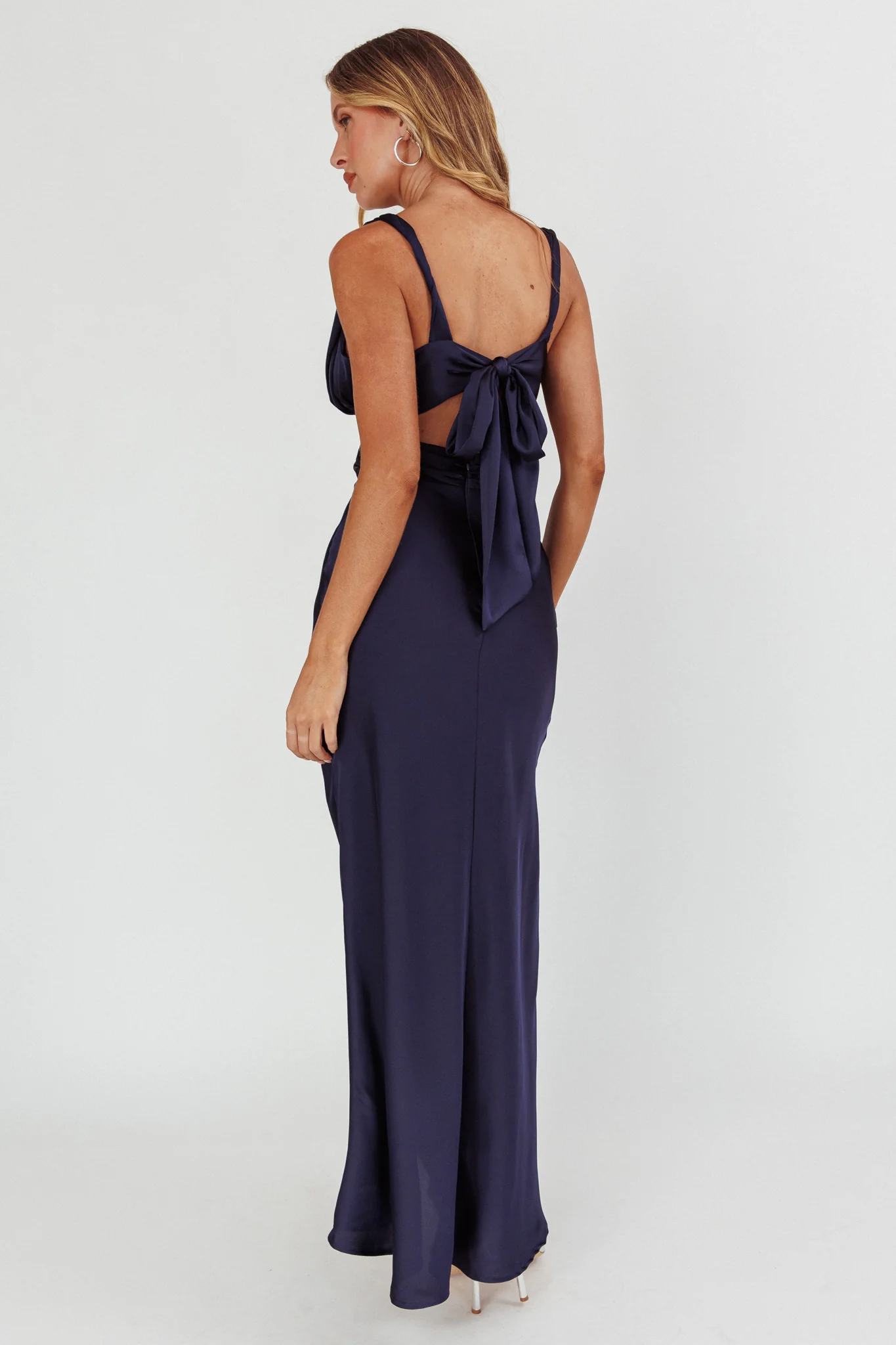 Harper Cut-Out Bow Back Maxi Dress Navy - Sonourner