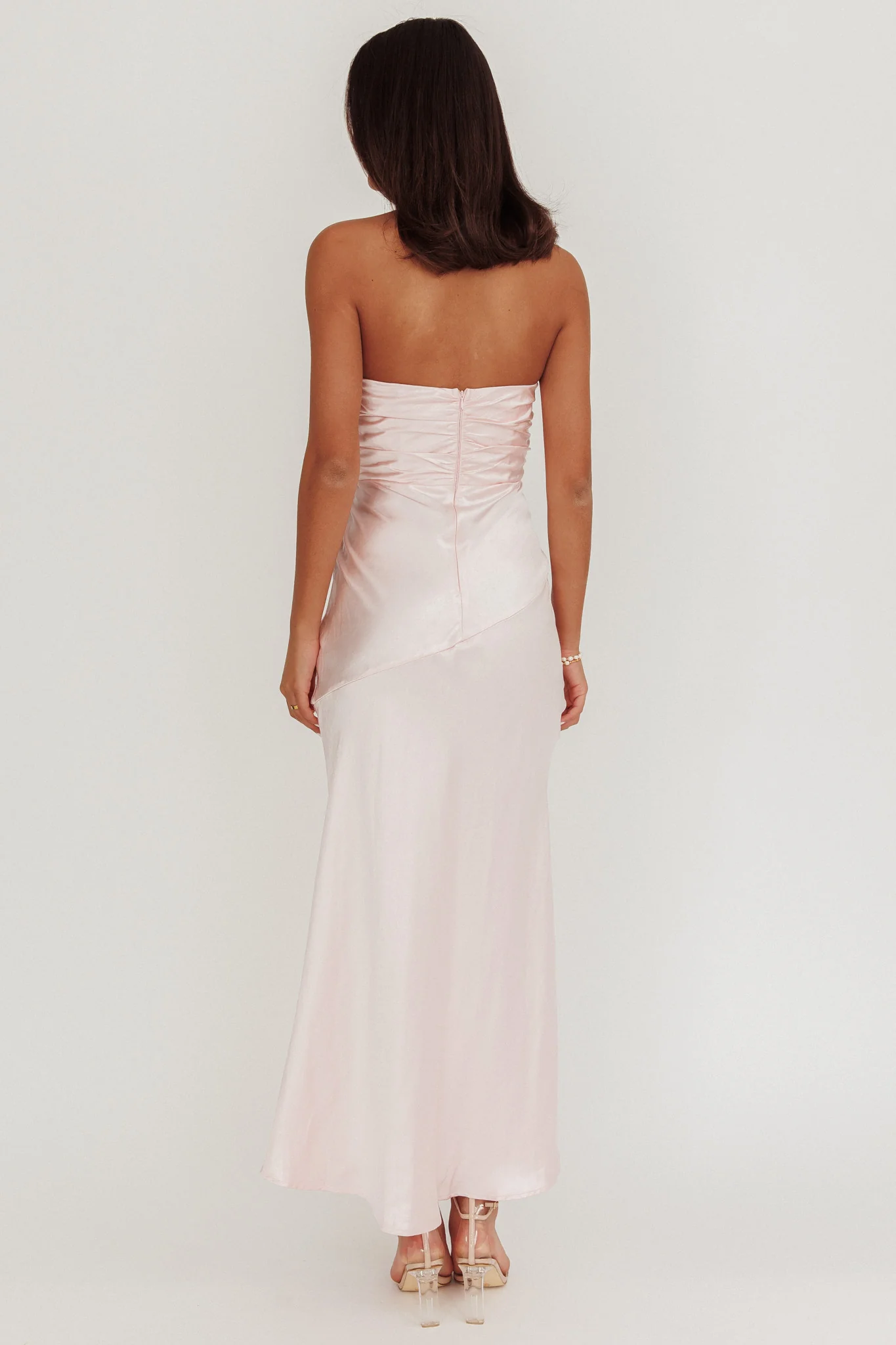 Blaise Asymmetric Neckline Maxi Dress Pink - Sonourner