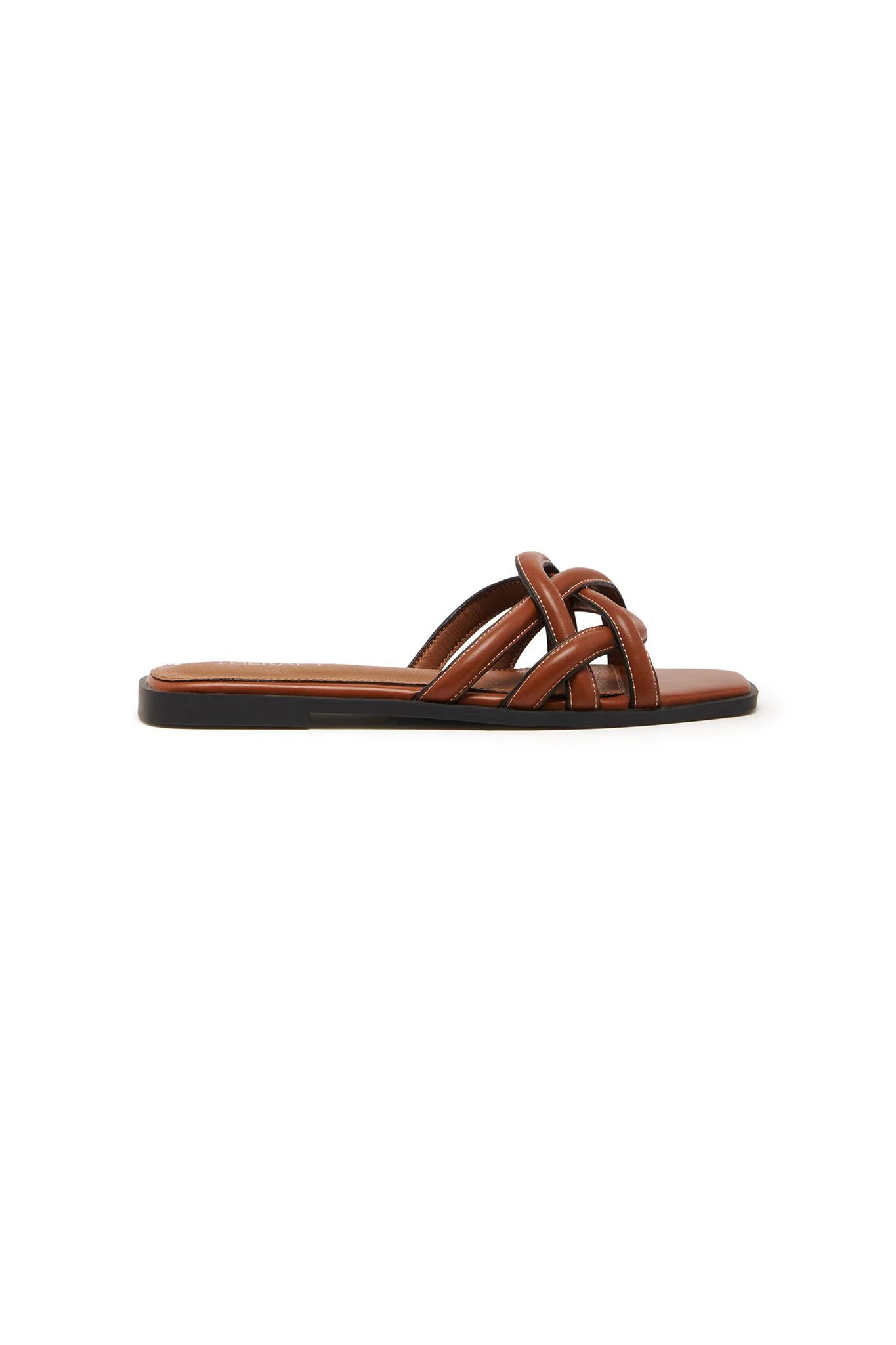 THERAPY Gabrielle Flat Sandal Dark Tan - Sonourner