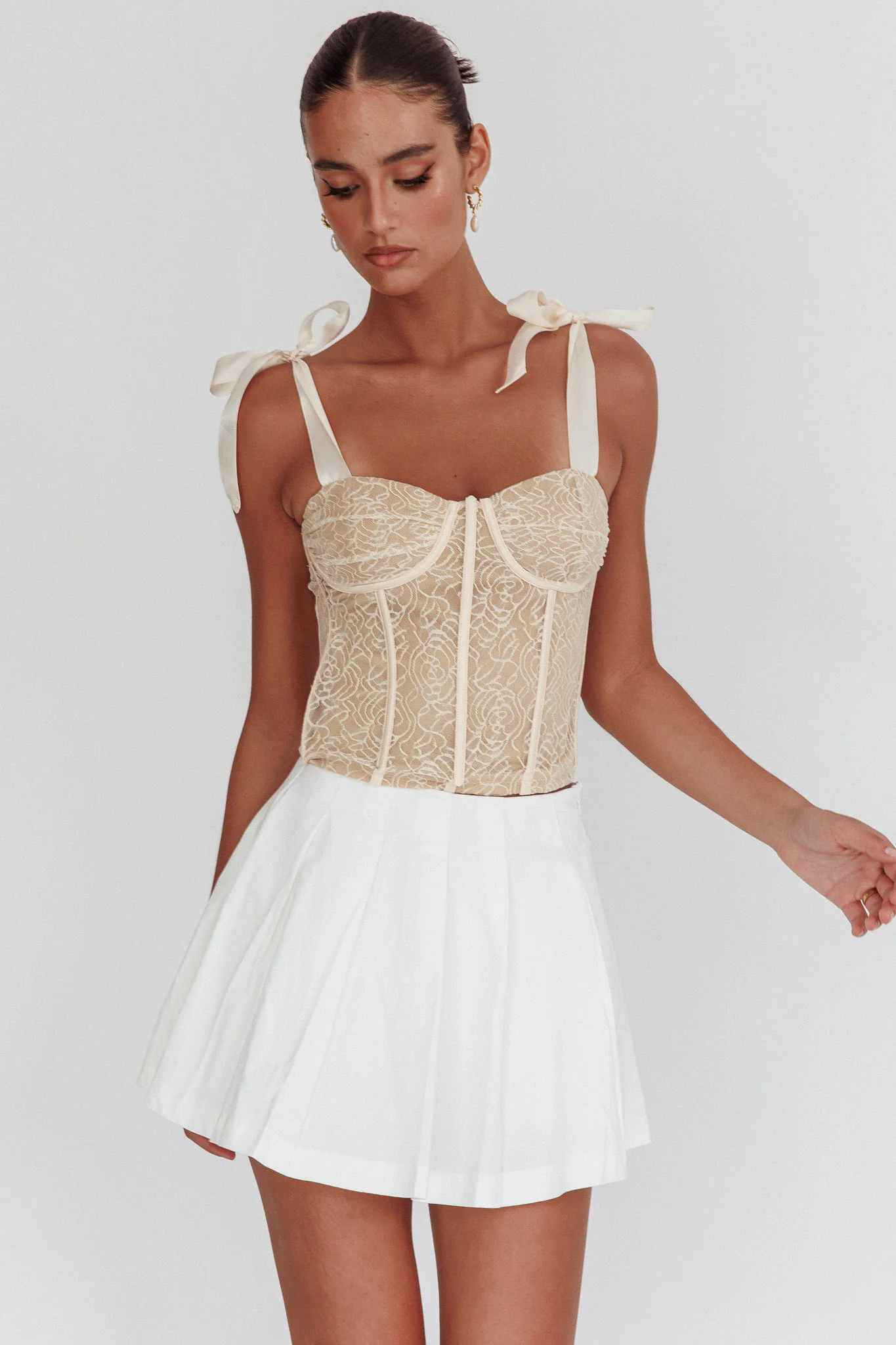 Rori Pleated Skirt Off White - Sonourner