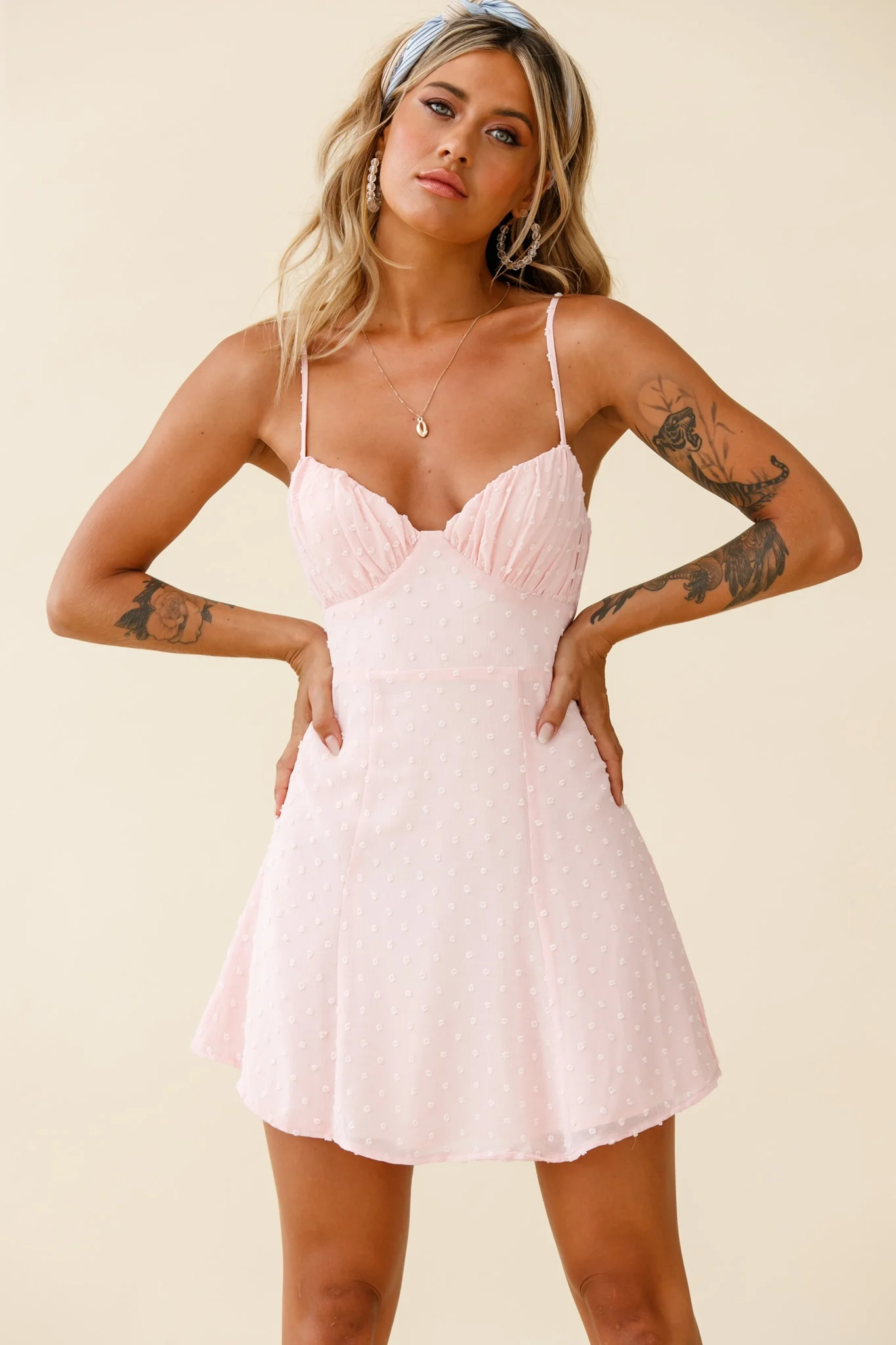 Good Morning Angel Ruched Bust A-Line Dress Pink - Sonourner