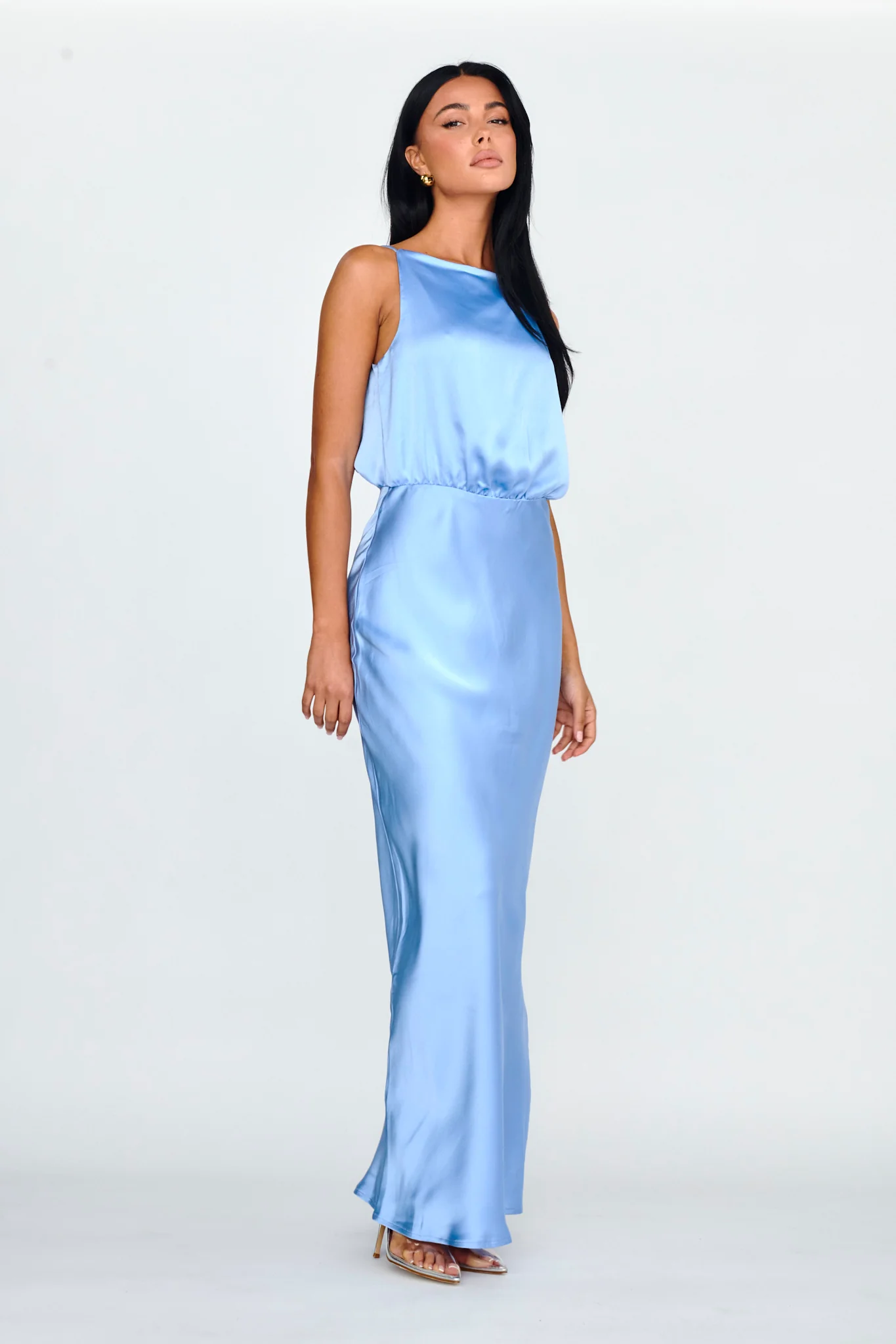Midnight Hour Side Split Midi Dress Ocean - Sonourner