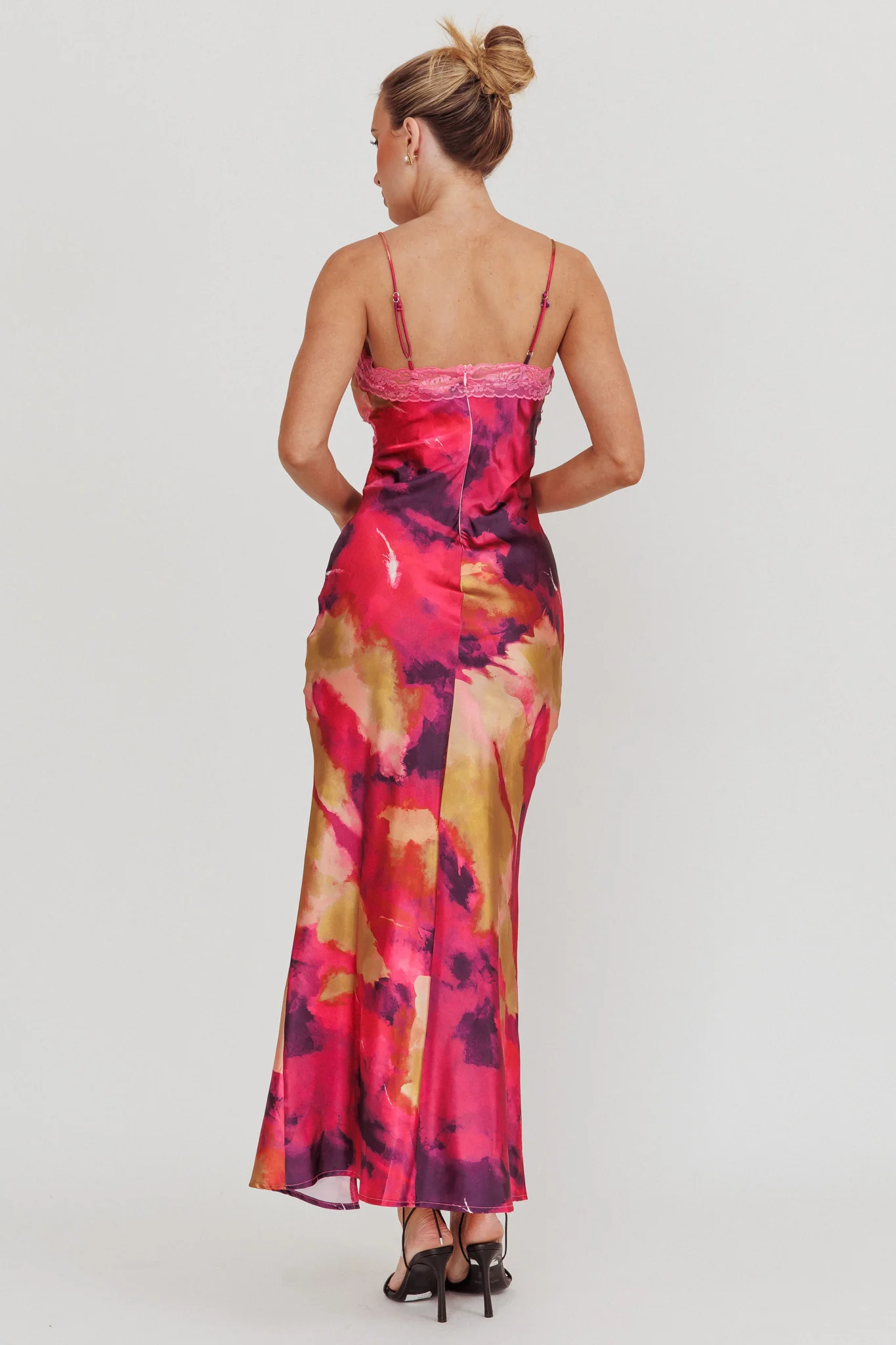 Saga Bust Keyhole Satin Maxi Dress Purple - Sonourner