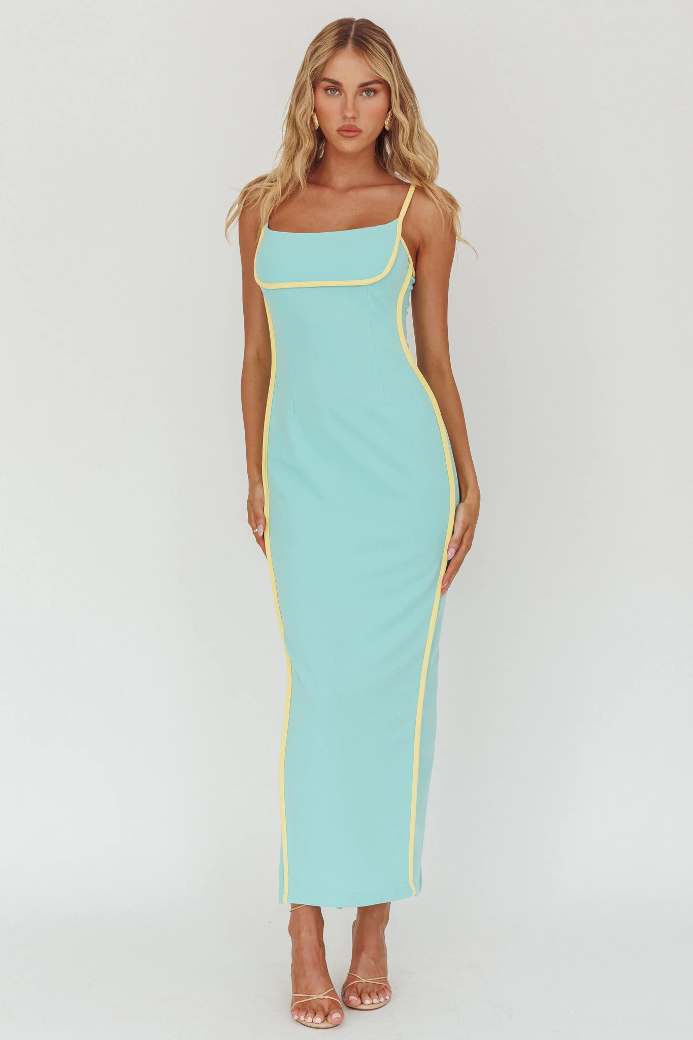 Sunny Coast Piping Trim Maxi Dress Peppermint - Sonourner