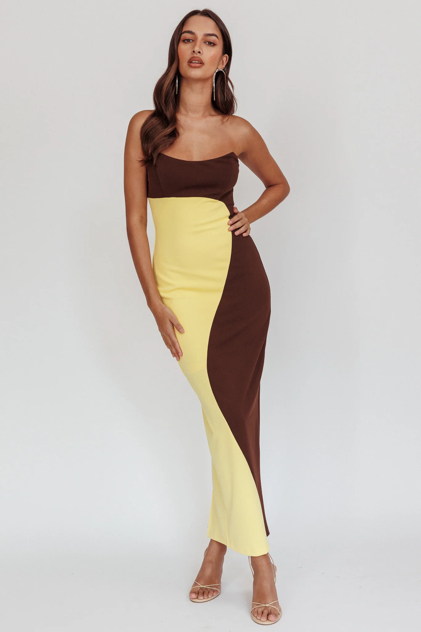 Regent Strapless Maxi Dress Cedar Yellow - Sonourner