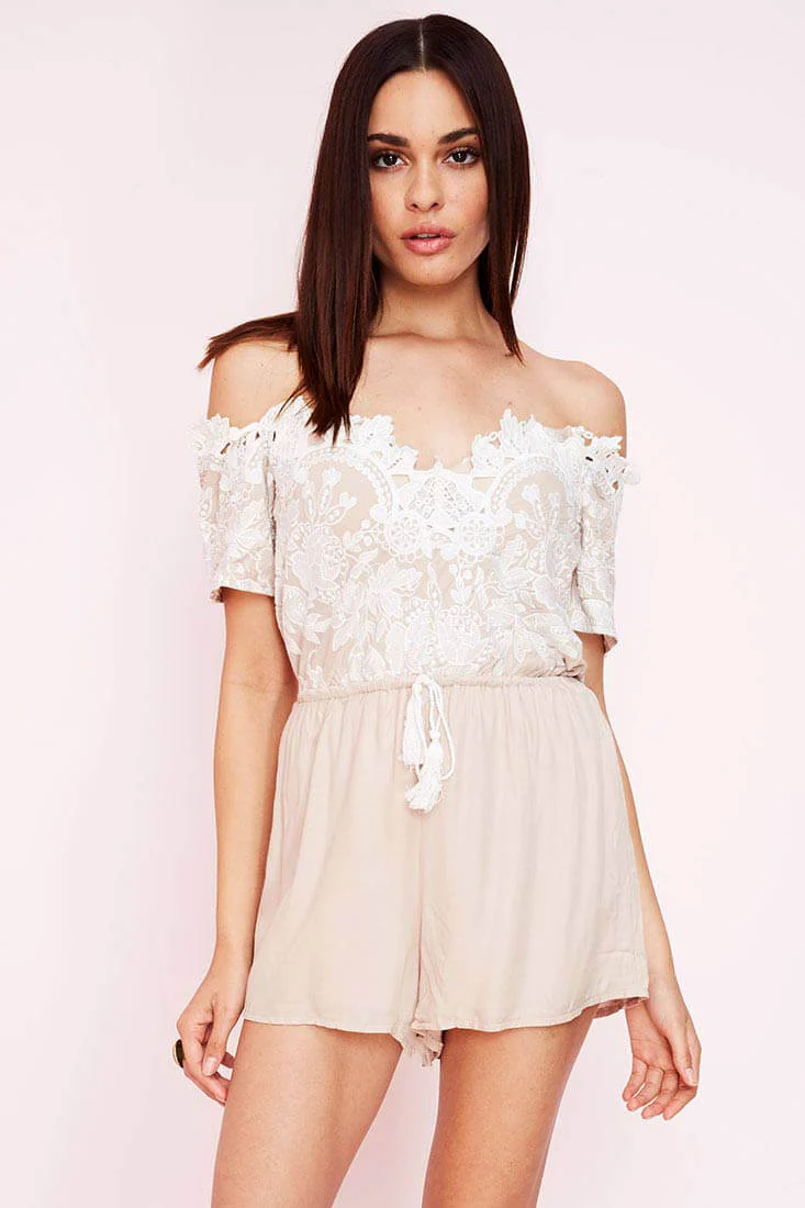 Inaya Dressy Romper Beige - Sonourner