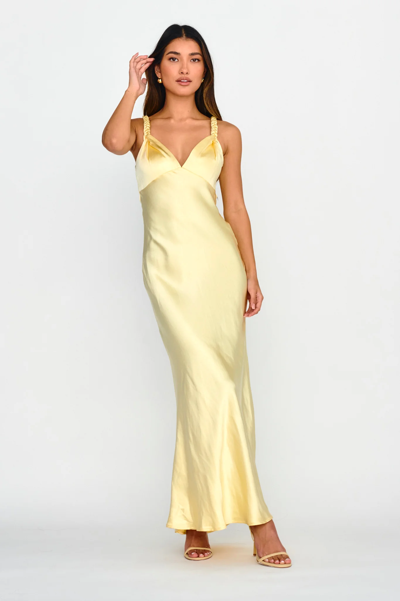 Muraya Braided Strap Maxi Dress Butter - Sonourner