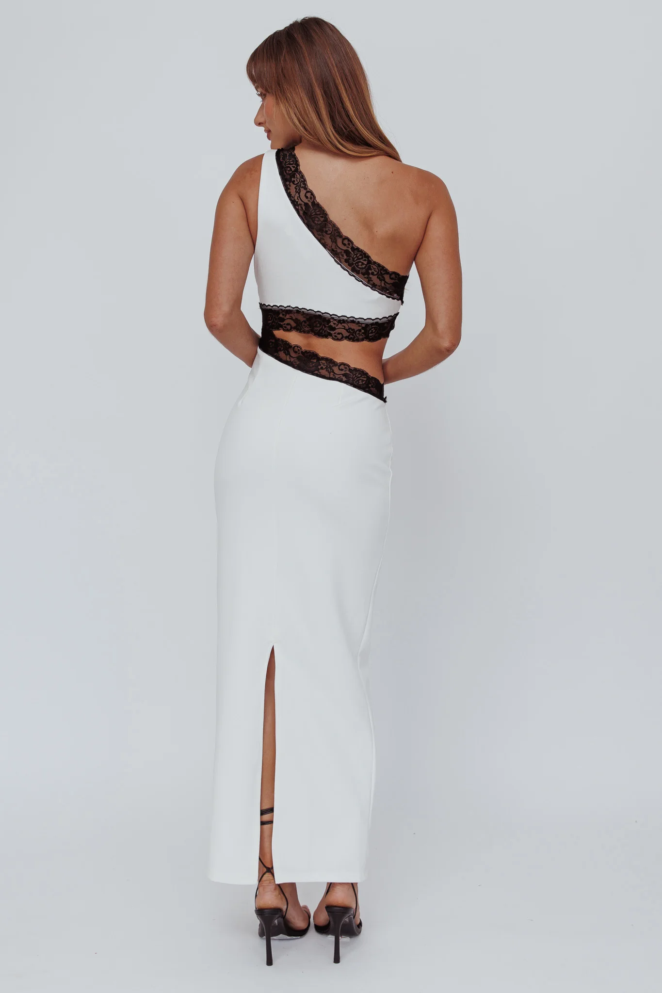 Mahli One-Shoulder Cut-Out Maxi Dress White - Sonourner