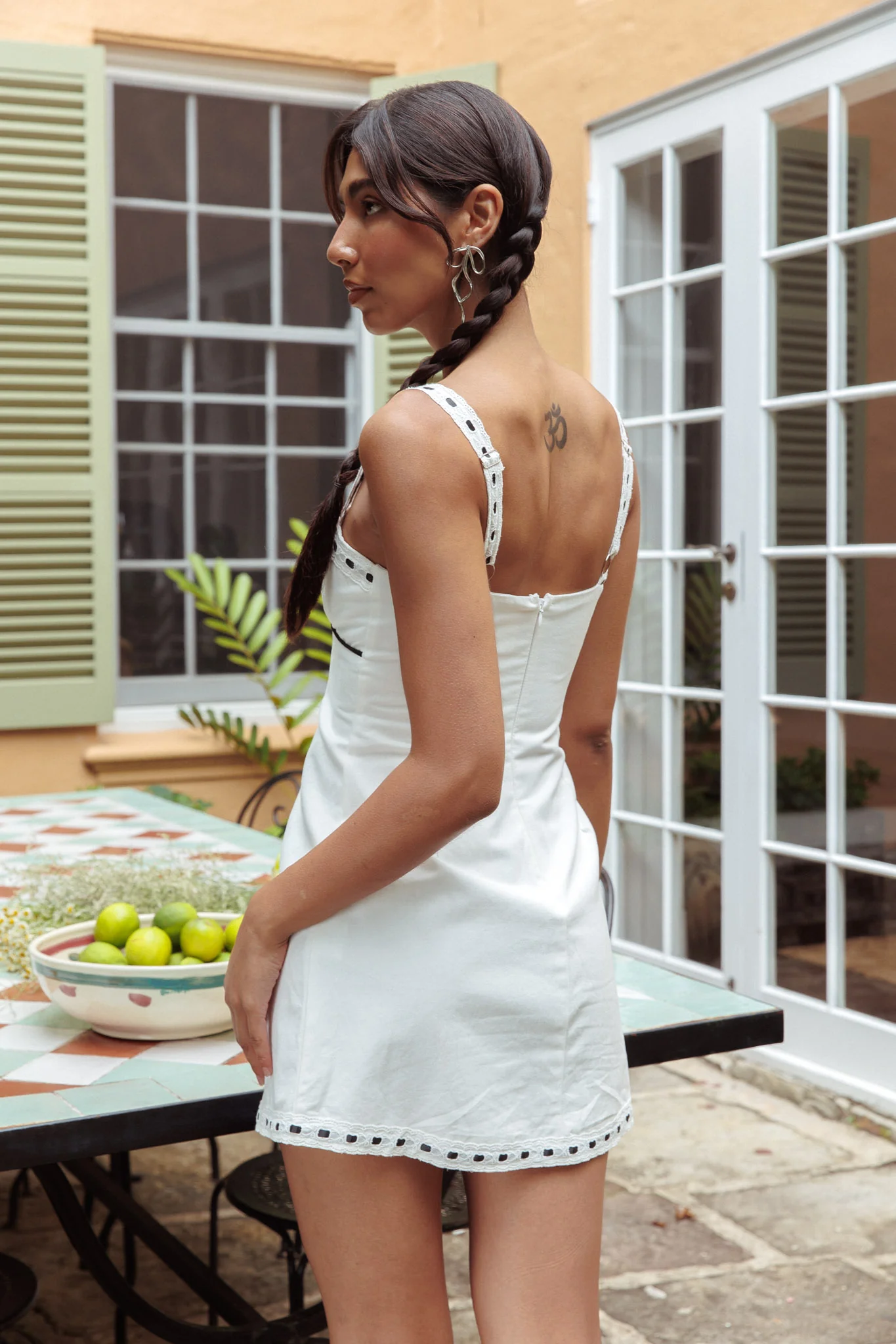 Sunbeam Ribbon Trim Mini Dress White - Sonourner