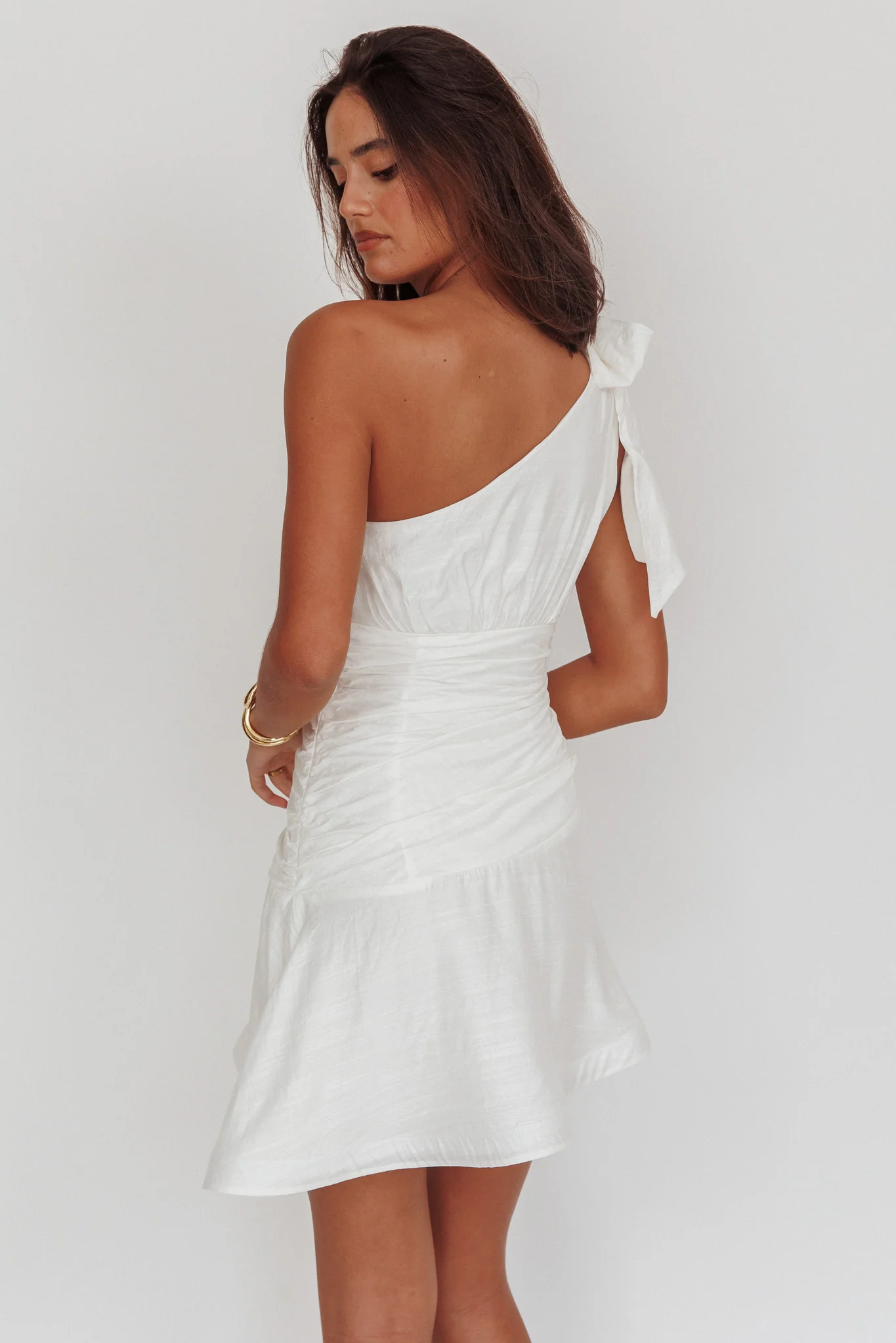 Kenny One Shoulder MIni Dress White - Sonourner
