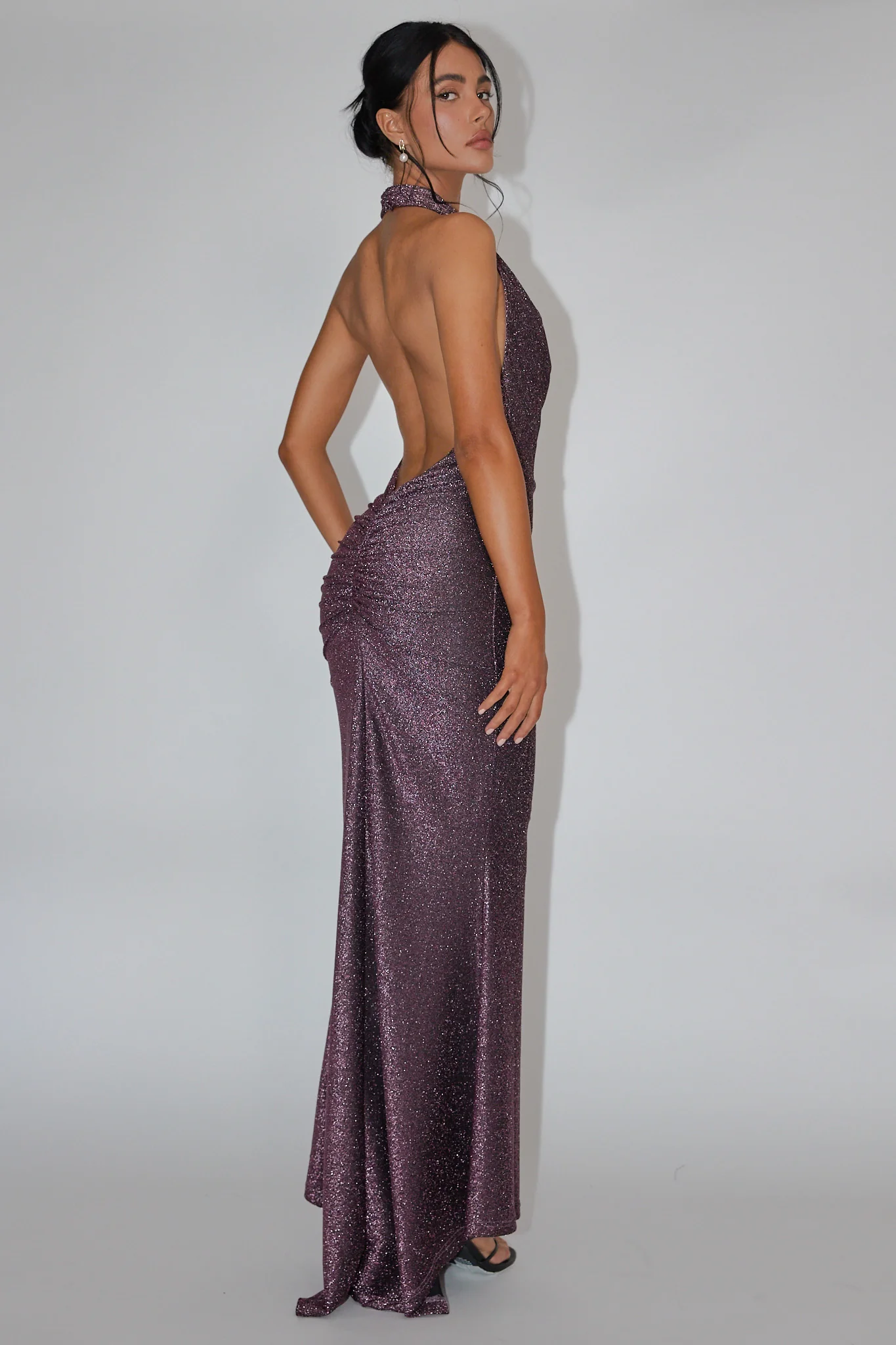 Soleil Moon Halterneck Maxi Dress Sparkle Rose - Sonourner