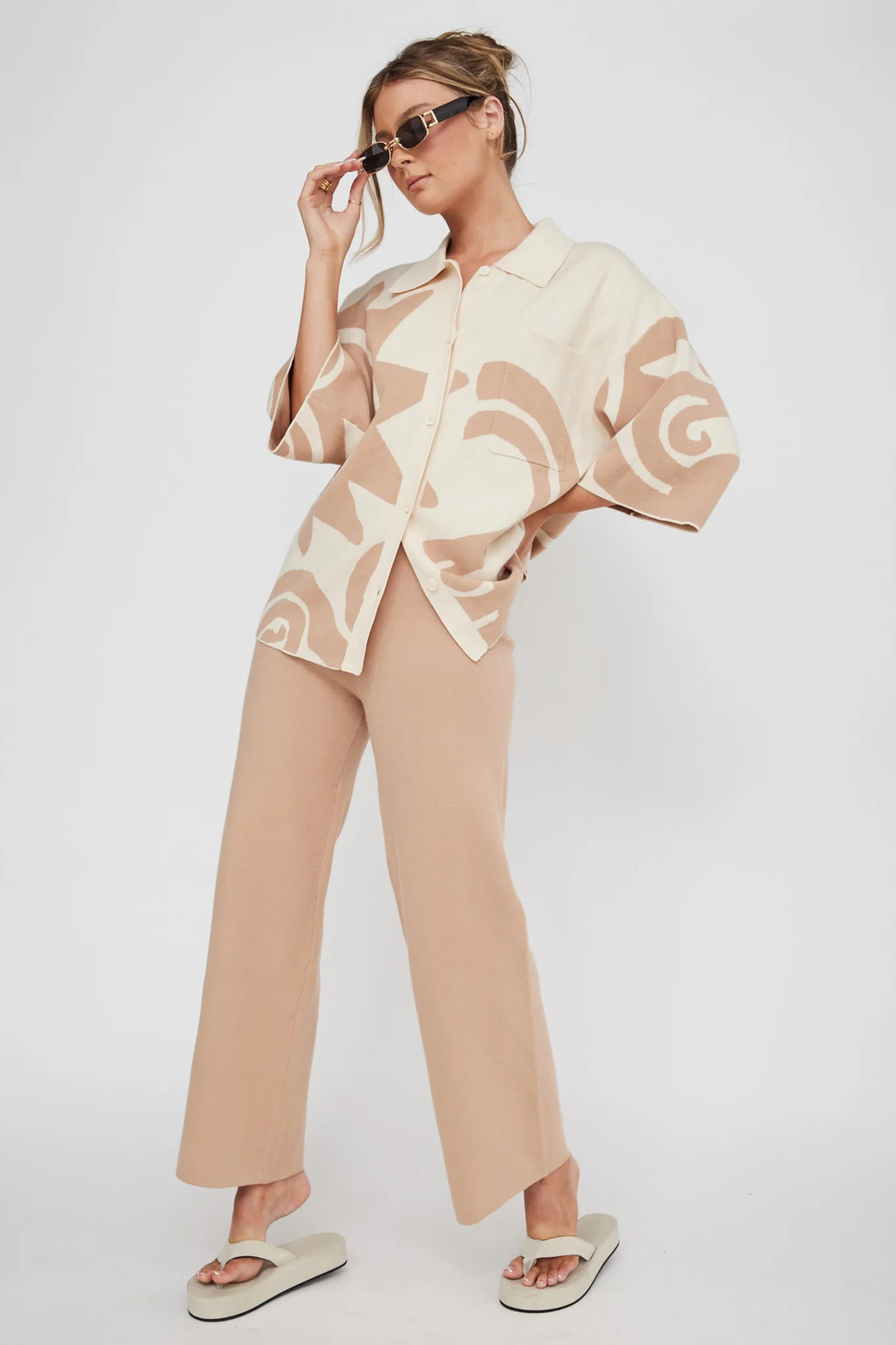 Nalani Knit Pants Wood - Sonourner