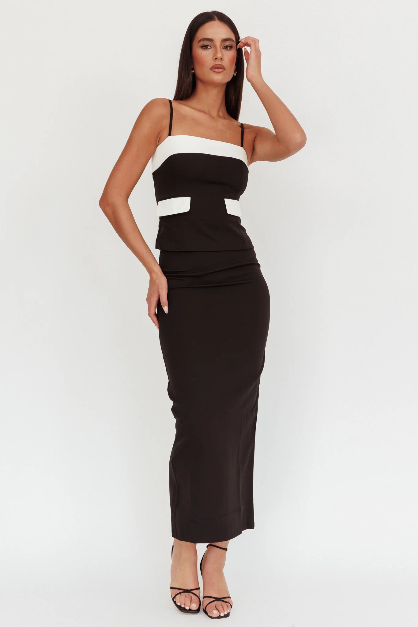 Switched On Column Maxi Skirt Black - Sonourner