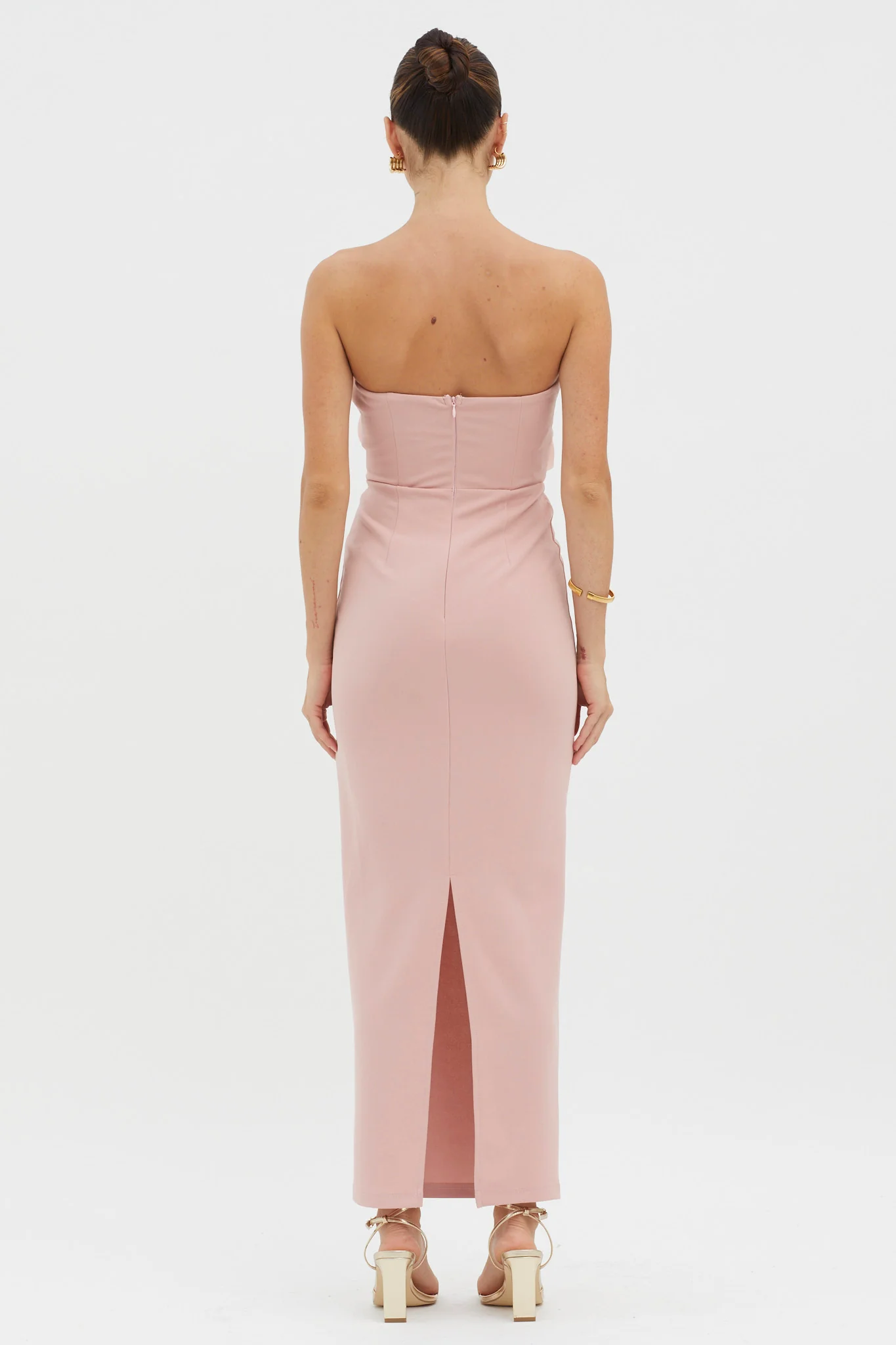 Karaline Strapless Bust Accent Maxi Dress Blush - Sonourner