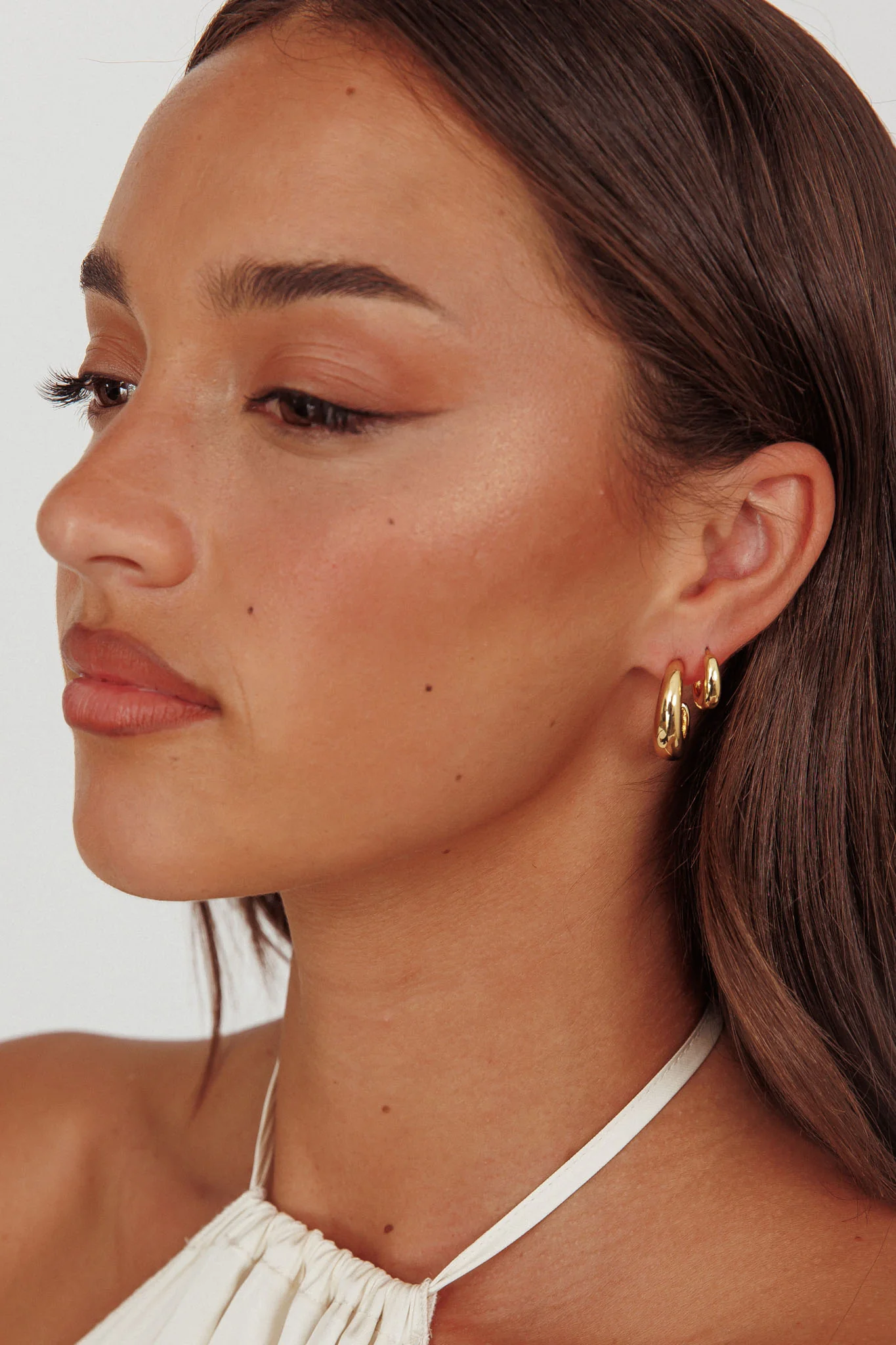 Cece Half-Hoop Earrings Set Gold Plated - Sonourner