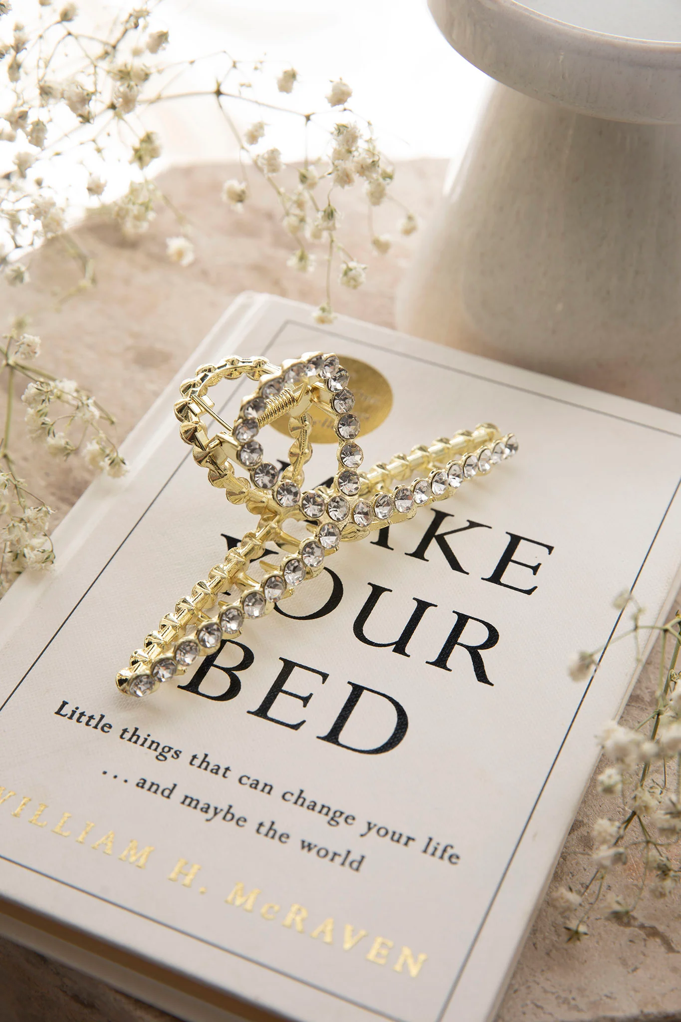 Mia Rhinestone Twist Hair Clip Gold - Sonourner