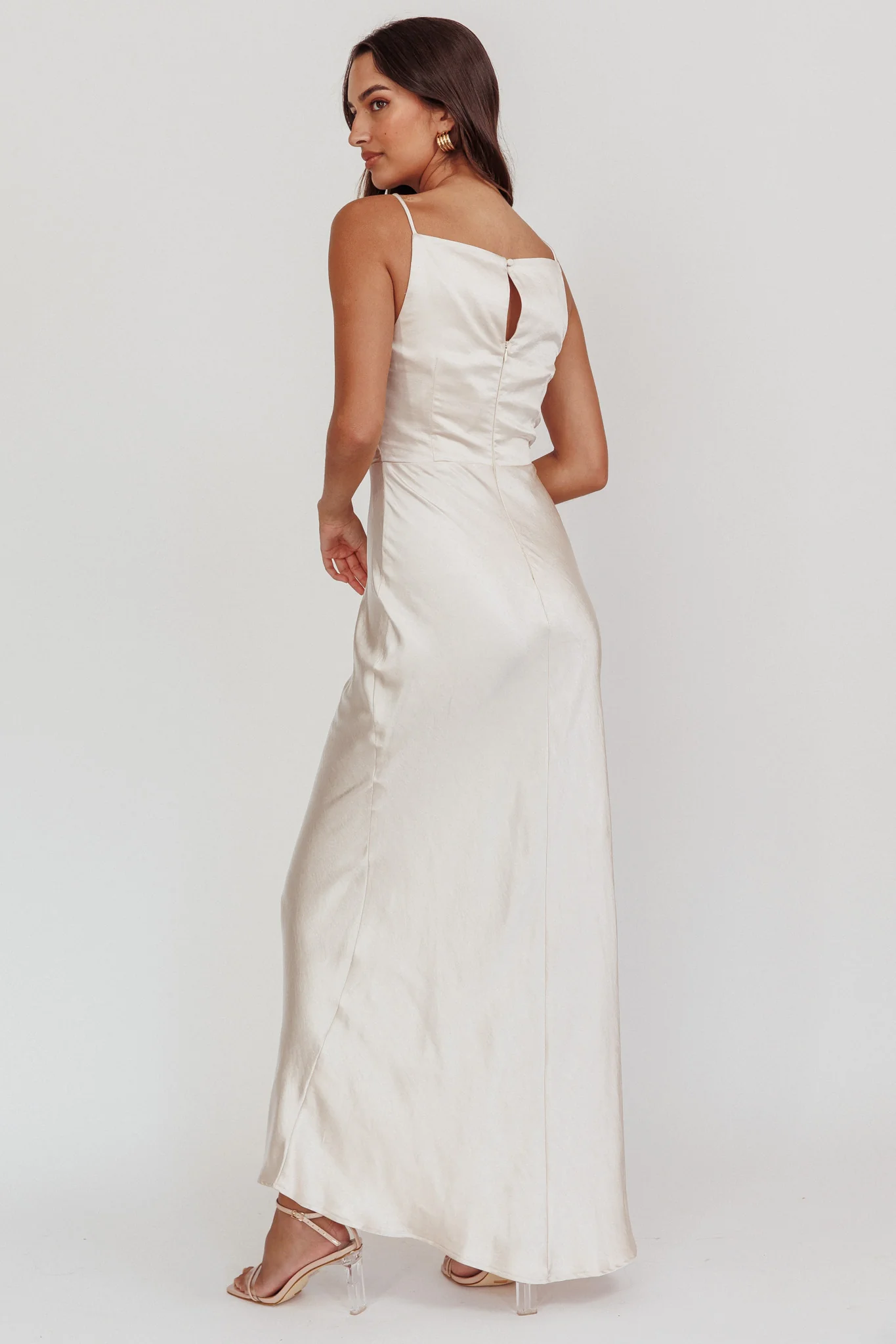 Laila Boat Neck Maxi Dress Stone Champagne - Sonourner