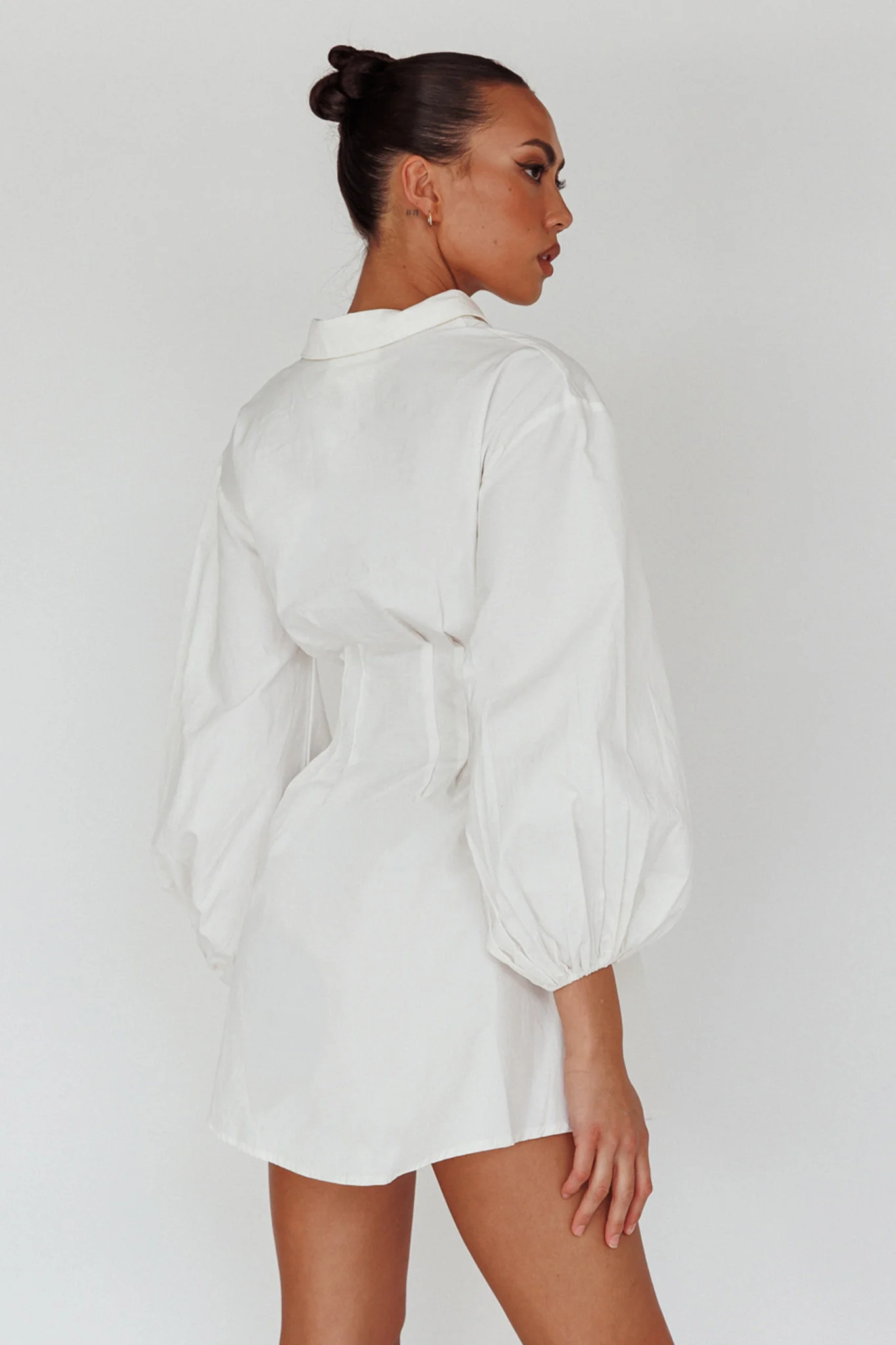 Zurich Long Sleeve Mini Dress White - Sonourner