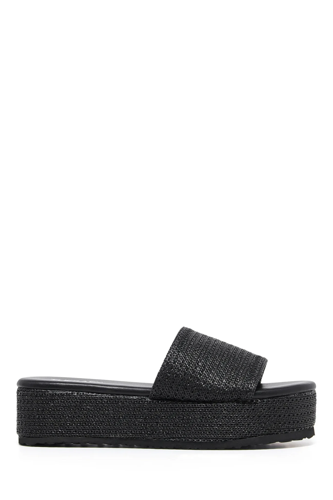 THERAPY Avery Flatform Sandal Raffia Black - Sonourner