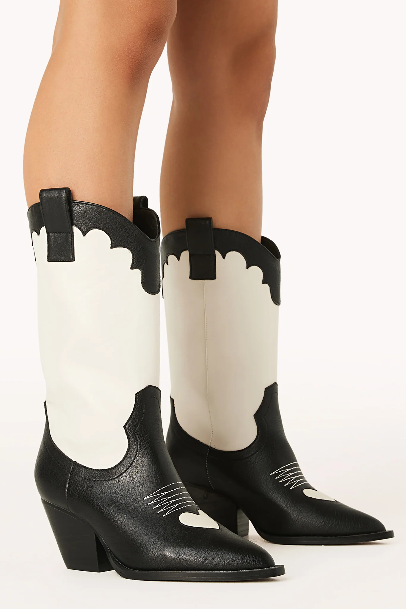 BiLLiNi Adaline Western Boots Black/Ivory - Sonourner