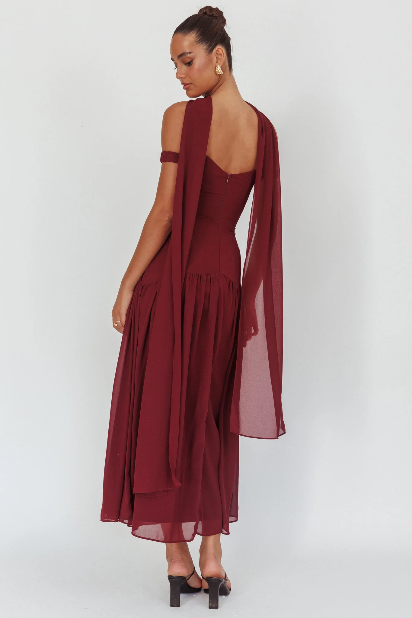 Kaycee Drop Waist Maxi Dress Wine - Sonourner