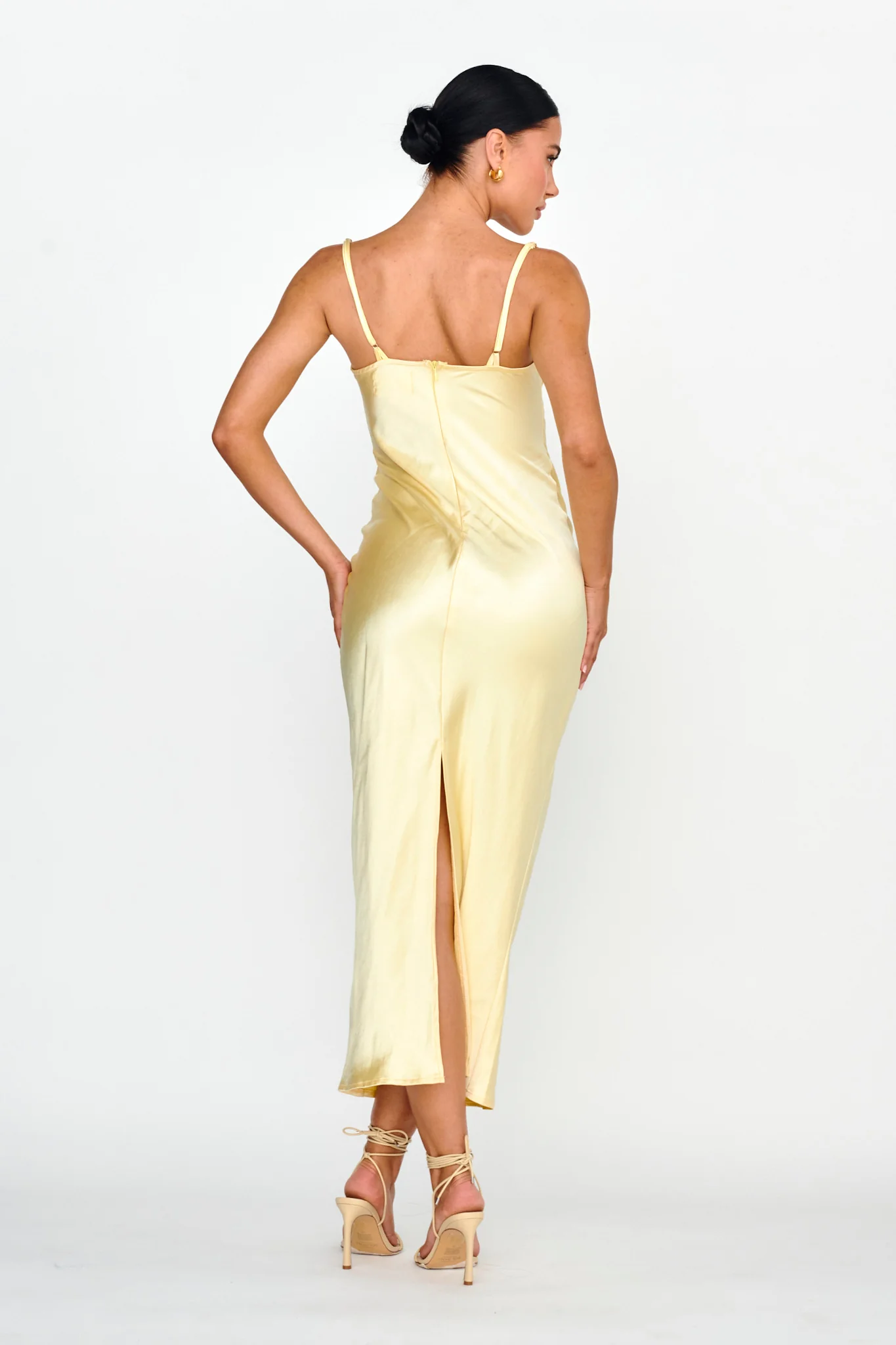 Fortune Lace Trim Bust Tie Midi Dress Butter - Sonourner