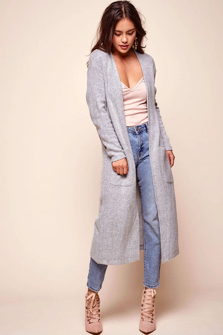 Brookhaven Cafe Long Sleeved Cardigan Grey - Sonourner