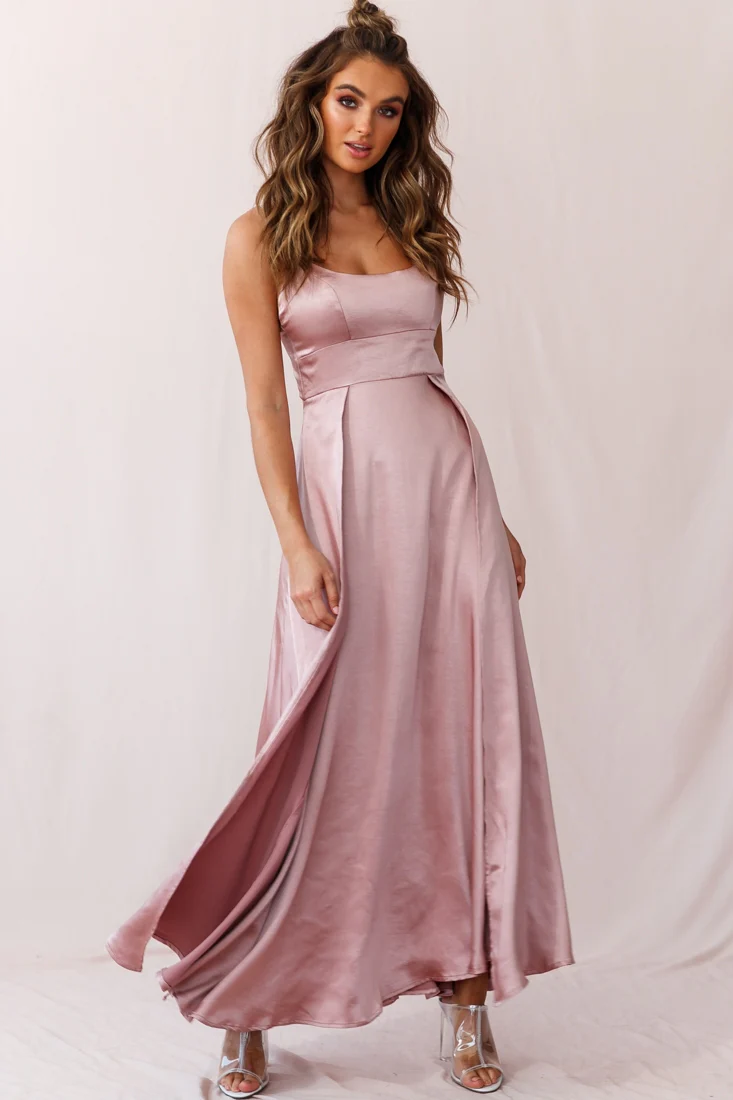 Joanne Empire Waist Maxi Dress Rose Gold - Sonourner