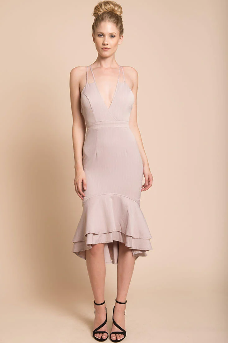 Avery Thin Strap Wedding Guest Dress Blush - Sonourner