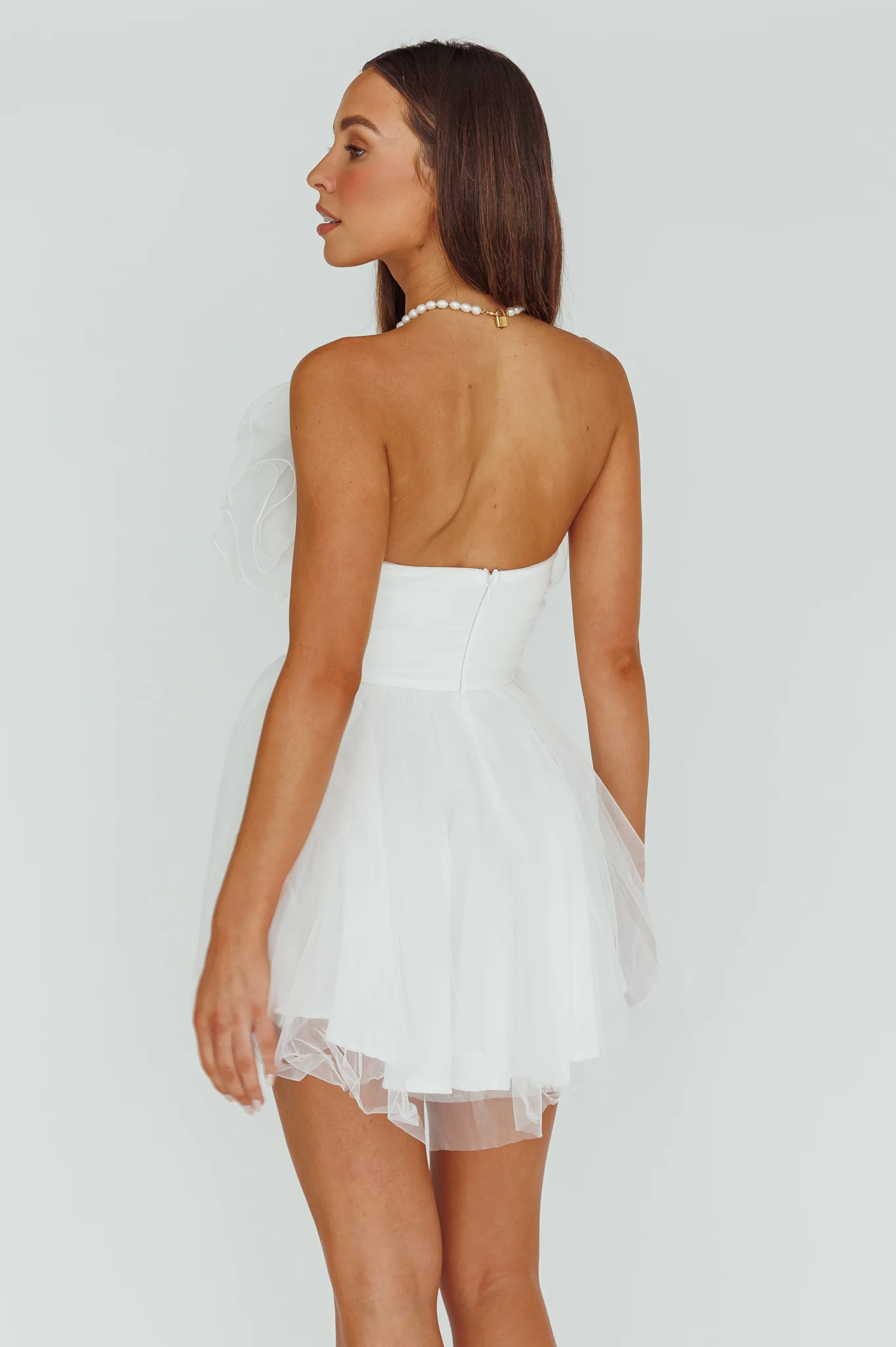My Beloved Organza Frill Mini Dress White - Sonourner