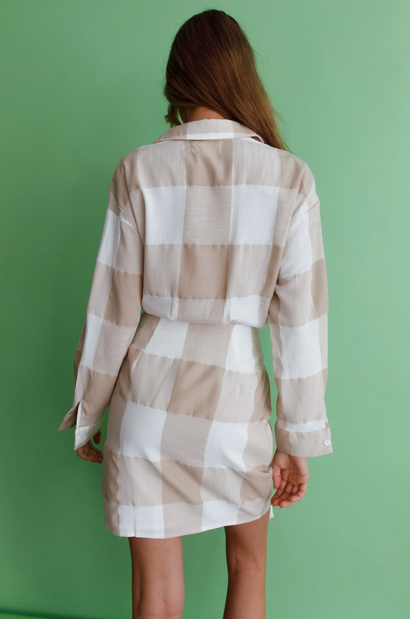 Staten Island Wrap Shirt Dress Sand - Sonourner