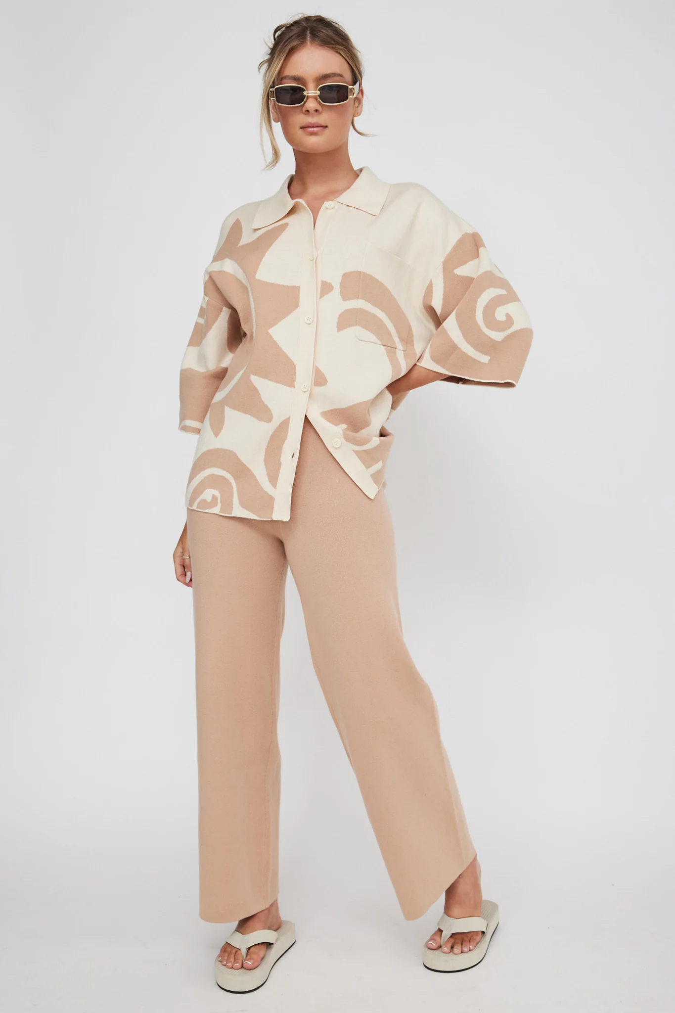 Nalani Knit Pants Wood - Sonourner