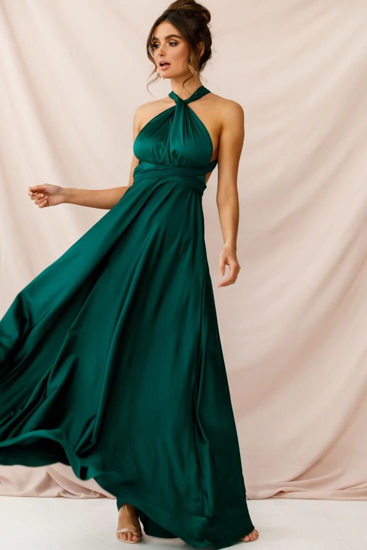 Ariana Multiway Maxi Dress Green Jade - Sonourner