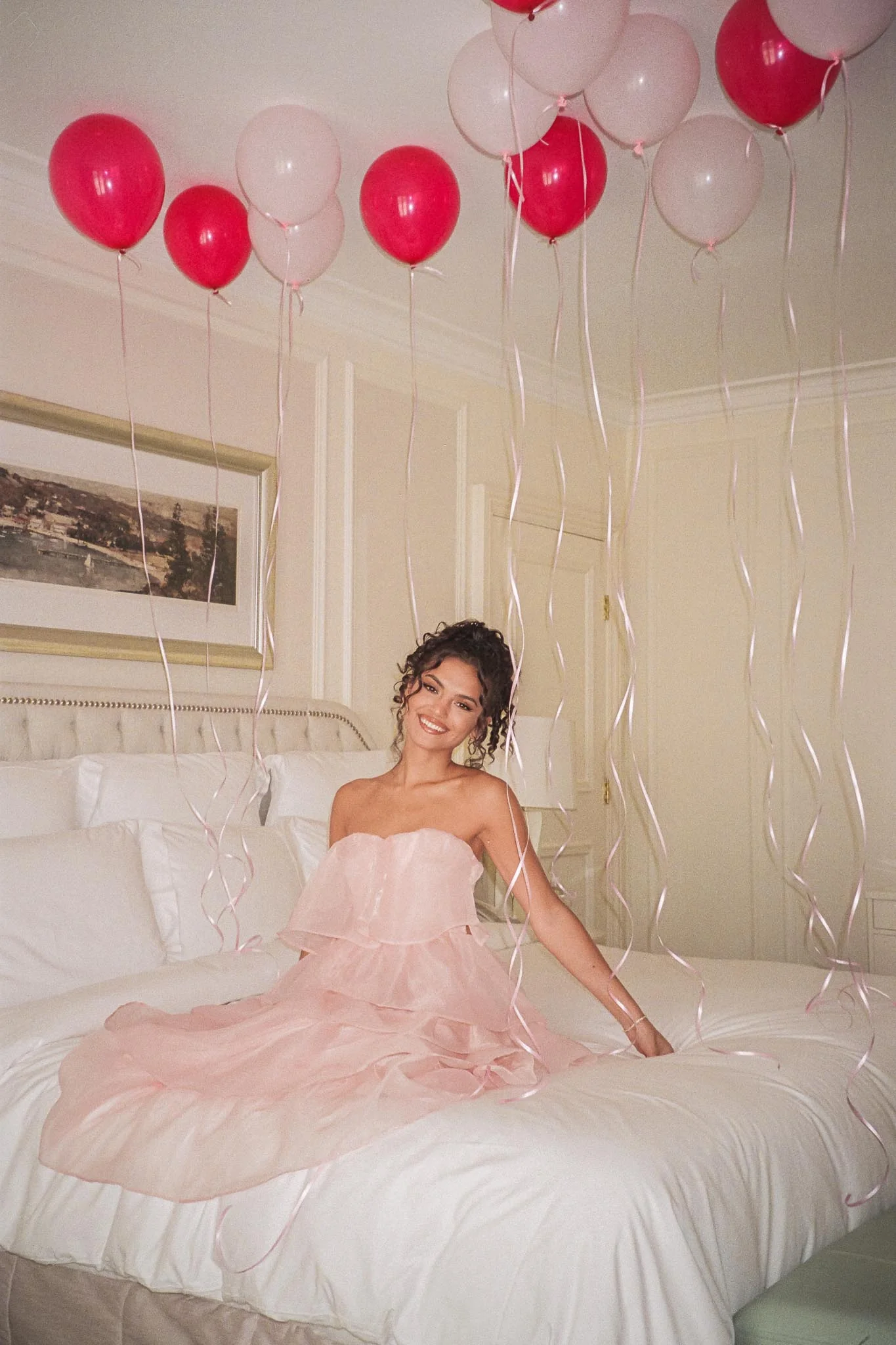 Behati Tiered Layer Midi Dress Pink - Sonourner