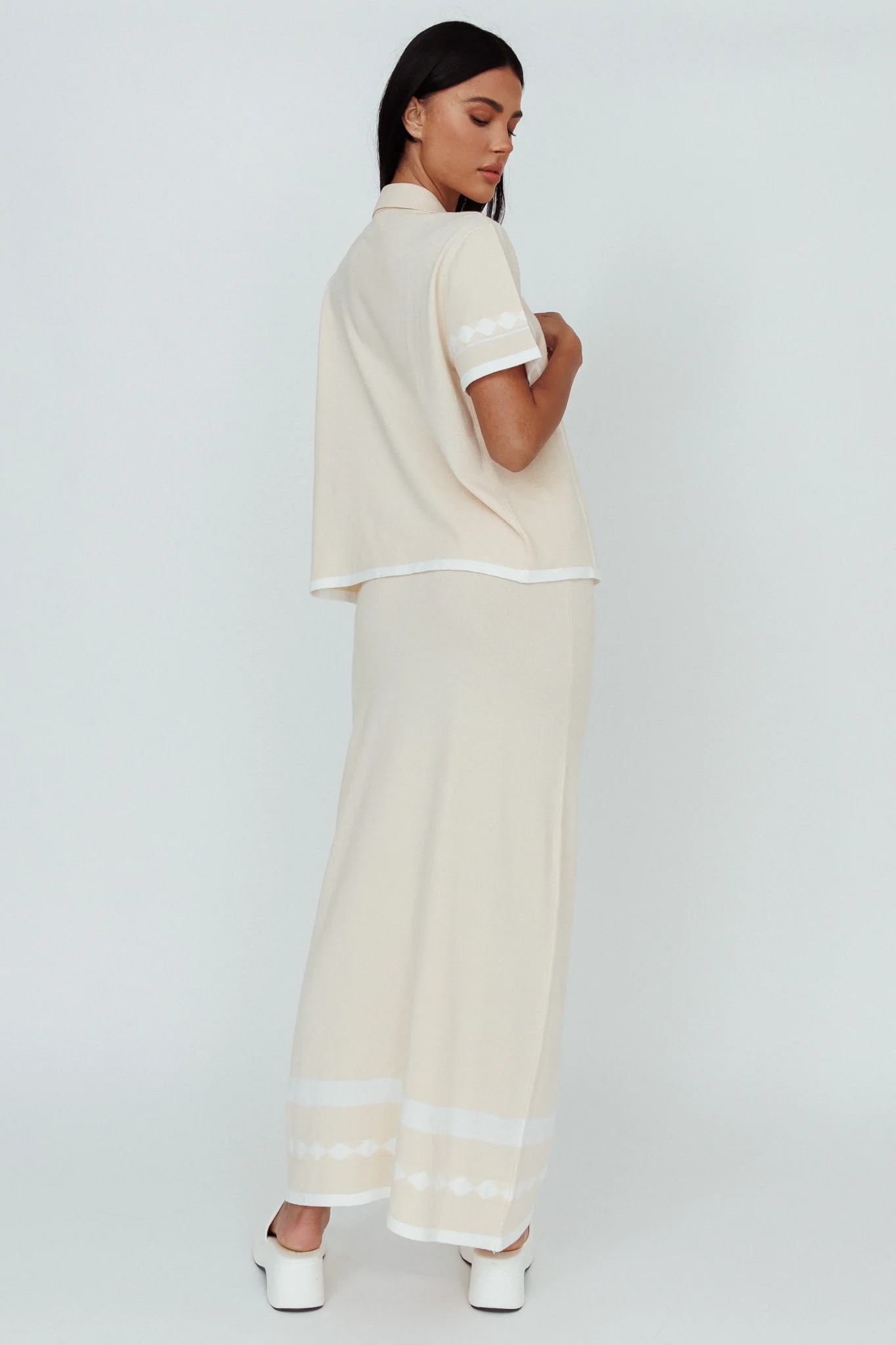 Amalfi Sun Knit Maxi Skirt Sand - Sonourner